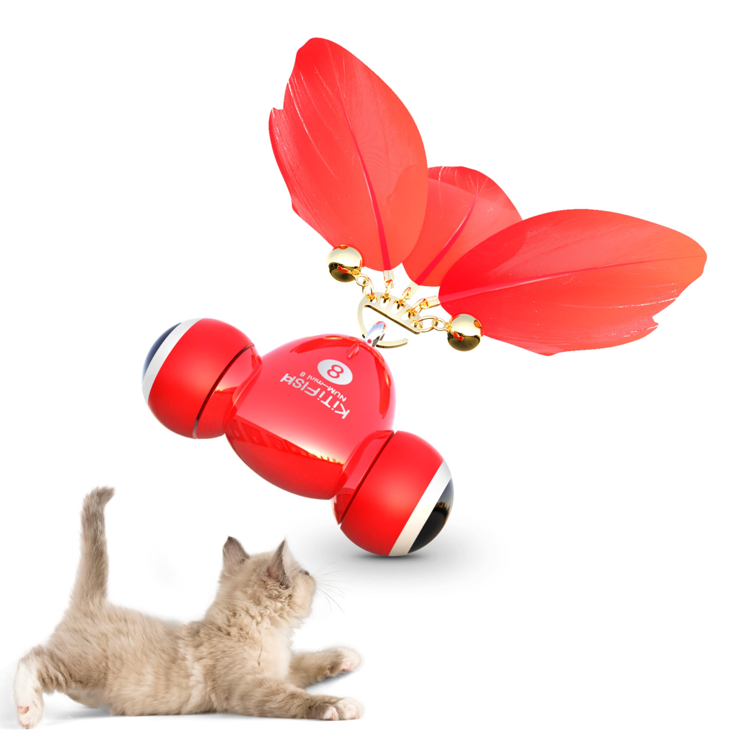 Interactive Cat Toys for Indoor Cats,[Newly Upgraded] Rechargeable Touch Activated Hide and Seek Kitten Toys for Bored Indoor Adult Cats with Fluttering (Blue)