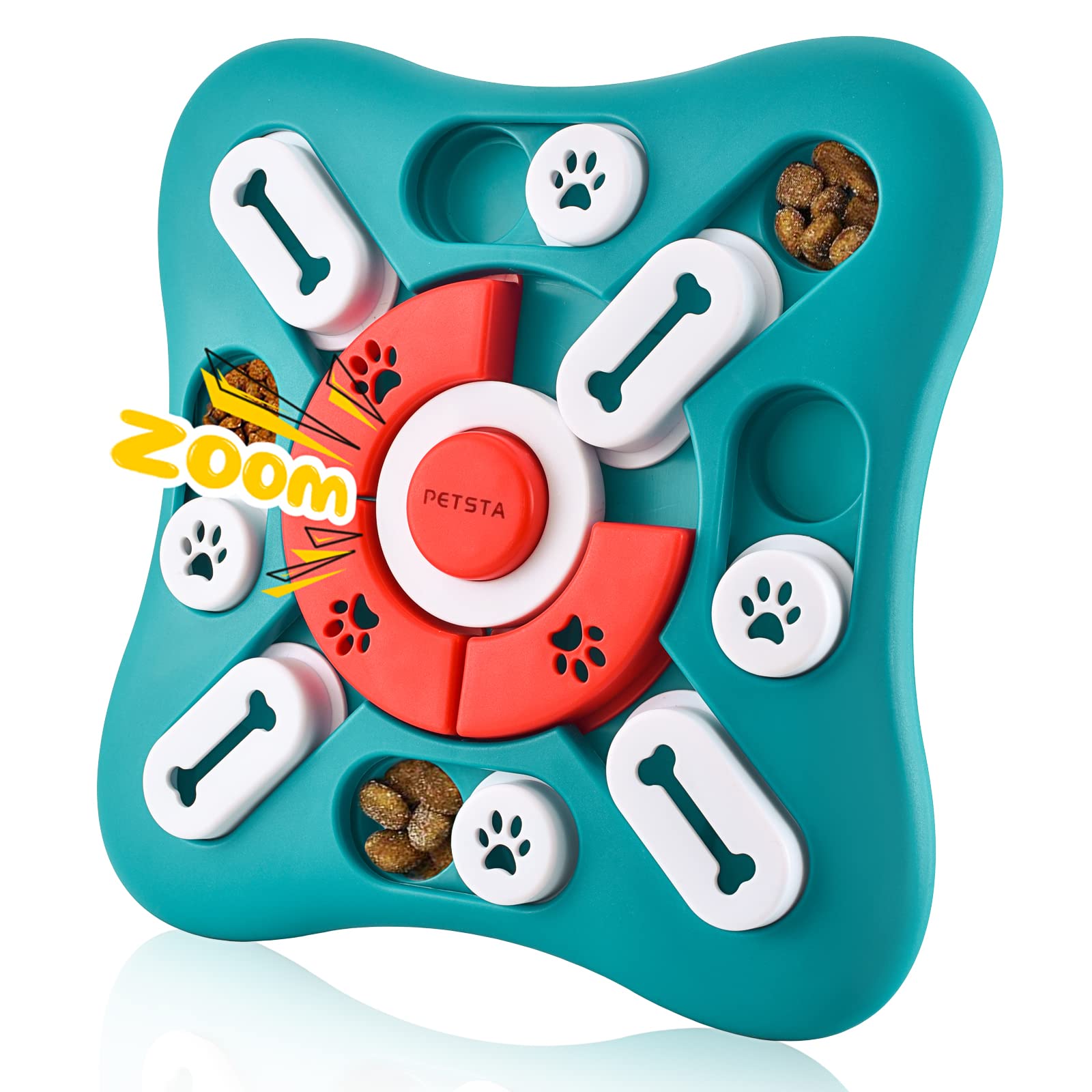 Potaroma Dog Puzzle Toy 2 Levels, Slow Feeder, Pup Food Treat Feeding Dispenser for IQ Training and Entertainment for All Breeds 4.2 Inch Height