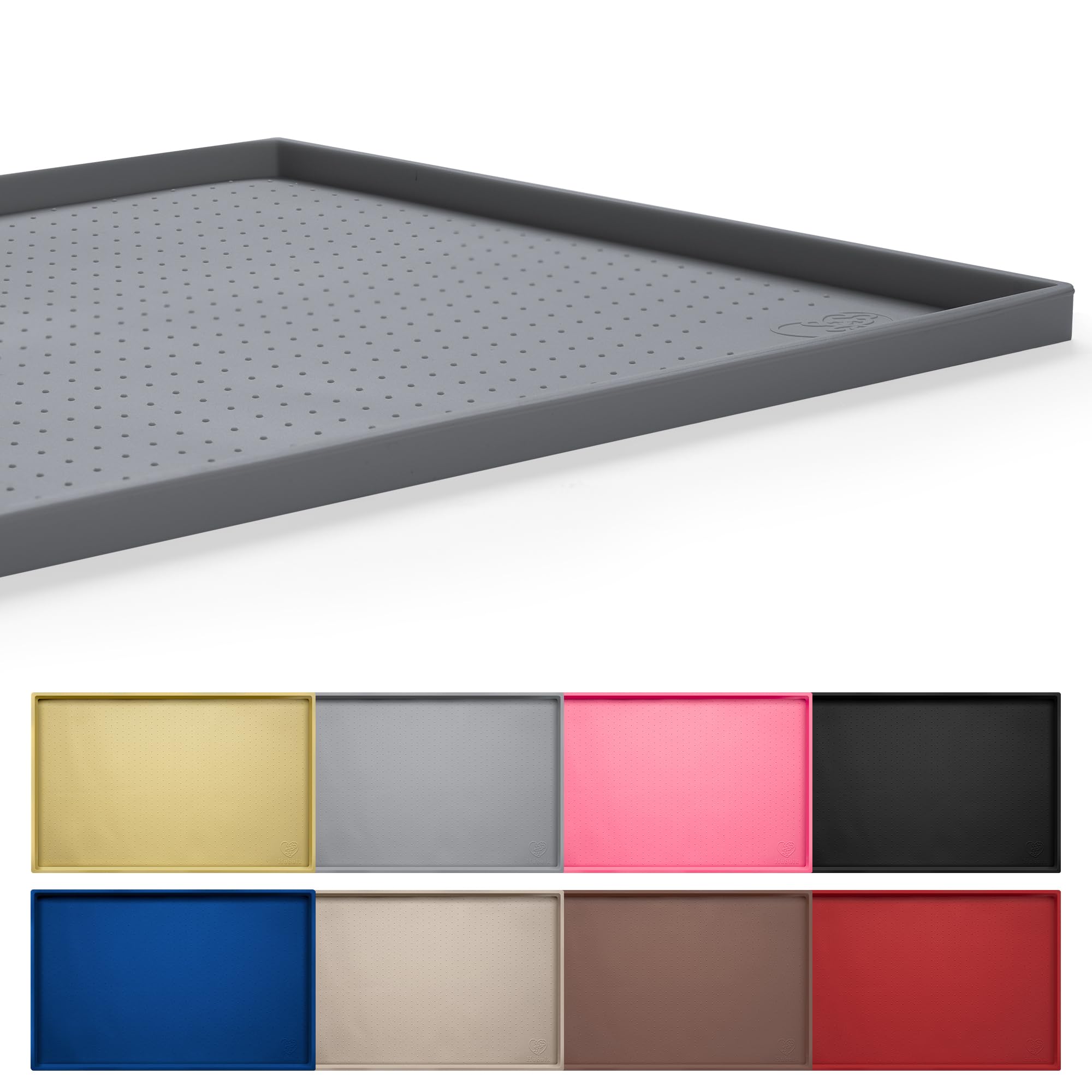 Pet Feeding Mat-Absorbent Dog Mat for Food and Water Bowl-No Stains Quick Dry Dispenser Mat-Dog Accessories Pet Supplies-Water Bowl for Messy Drinkers（Darkgrey,12"x19"
