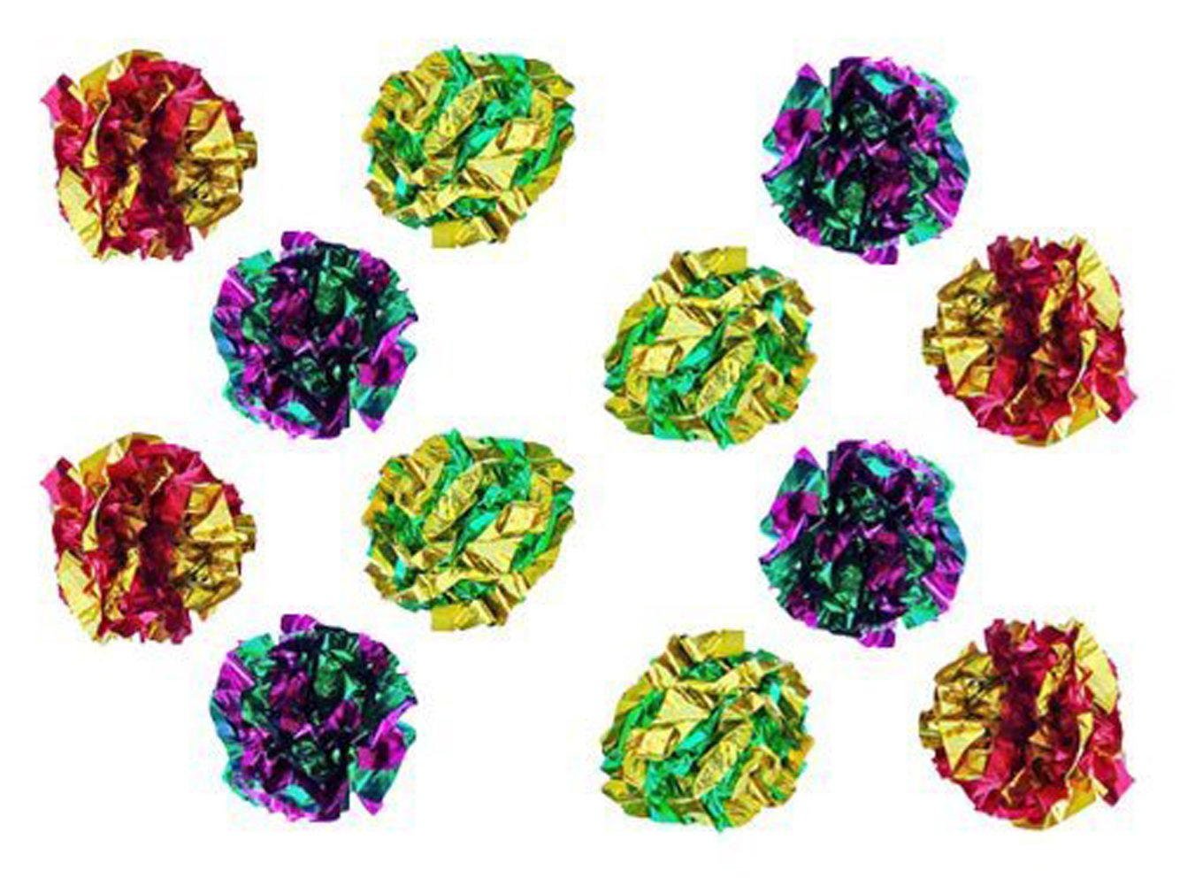 PET SHOW 20 Pcs Cat Crinkle Toy Ball 2.5inch Mylar Cat Pounce Chase Toys Colorful Paper Ball Chase Training Activity for Cats Kittens