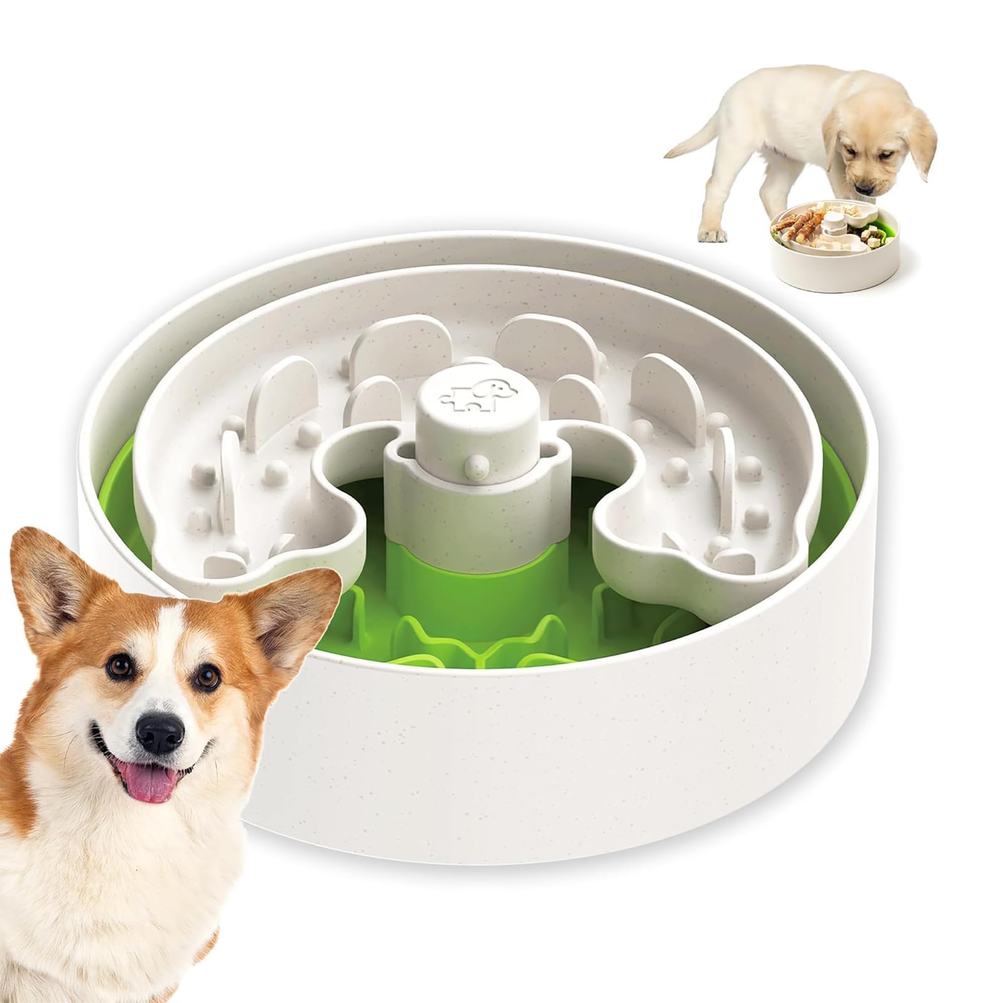 Slow Feeder Dog Bowl 3 Levels, Reduces Boredom and Anxiety, Non-Slip Interactive Puzzle Feeder, Suitable for Small/Medium/Larger Dogs