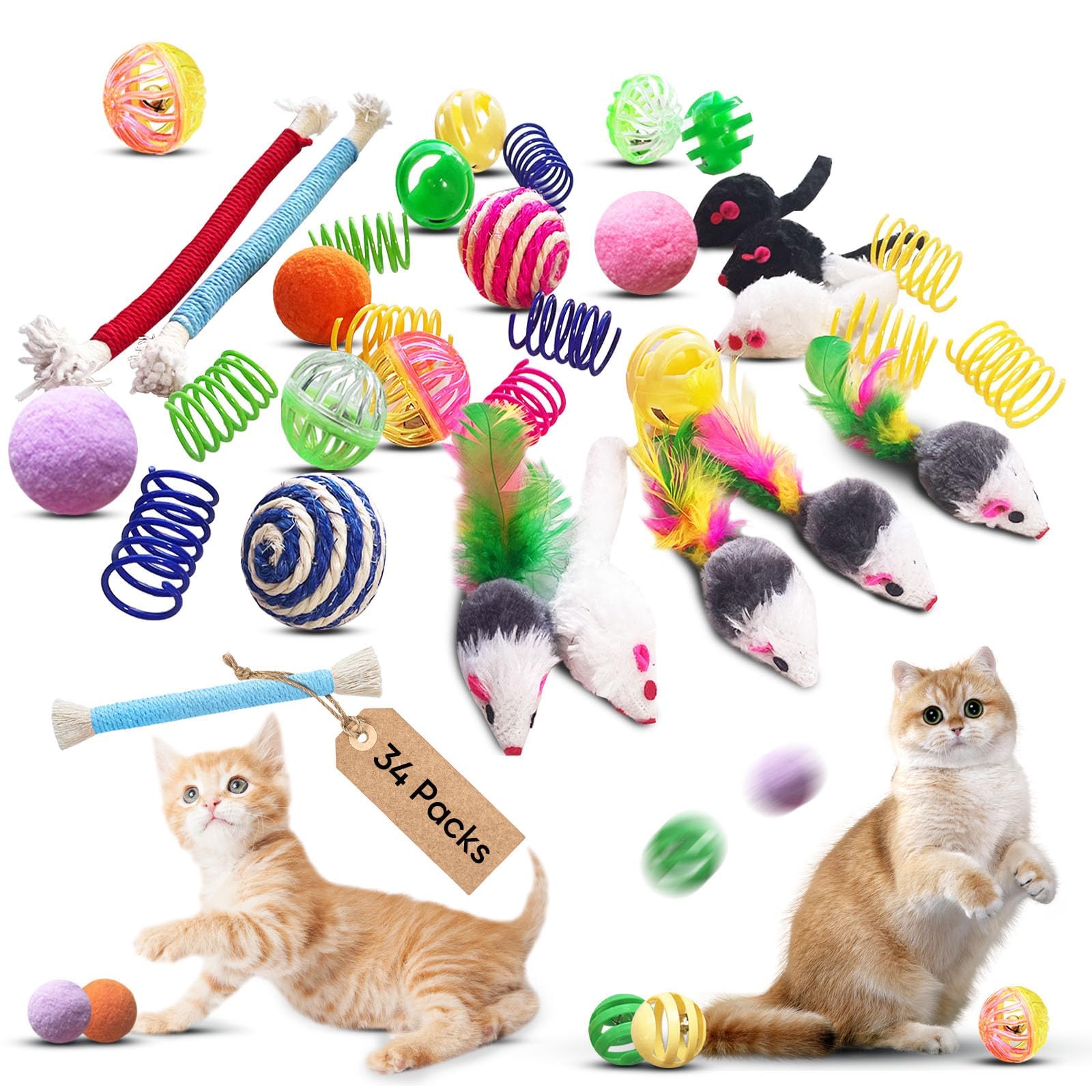 Fashion's Talk Cat Toys Variety Pack for Kitty 20 Pieces