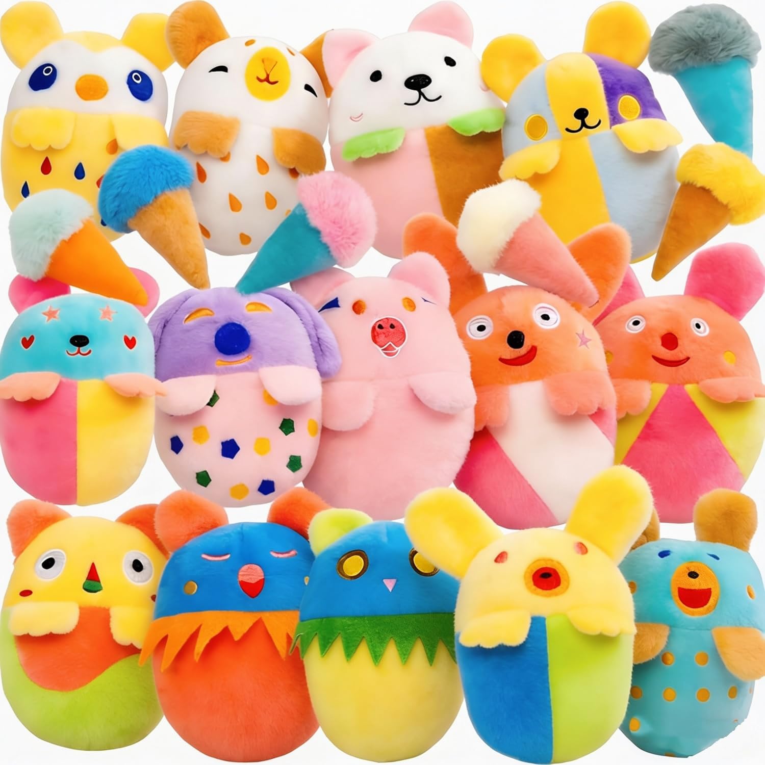 30 Pcs Dog Squeaky Toys, Cute Plush Small Dog Toys with Squeakers,Interactive Puppy Chew Toys for Small Medium Dogs Teething