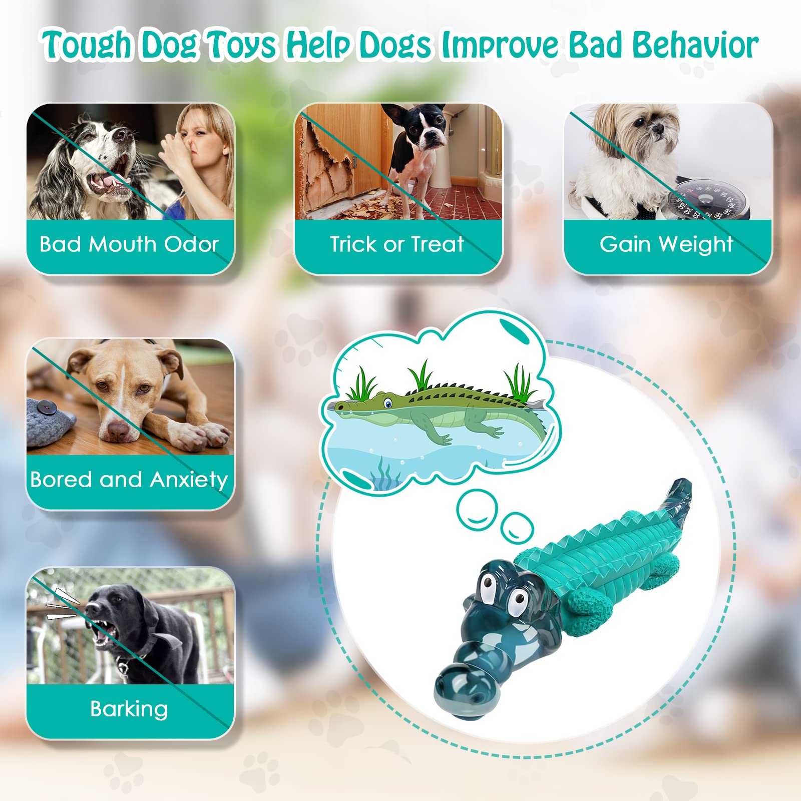 Jeefome Dog Toys for Aggressive Chewers - Tough,Indestructible Dog Chew Toys for Large, Medium,Small Breed to Keep Them Busy
