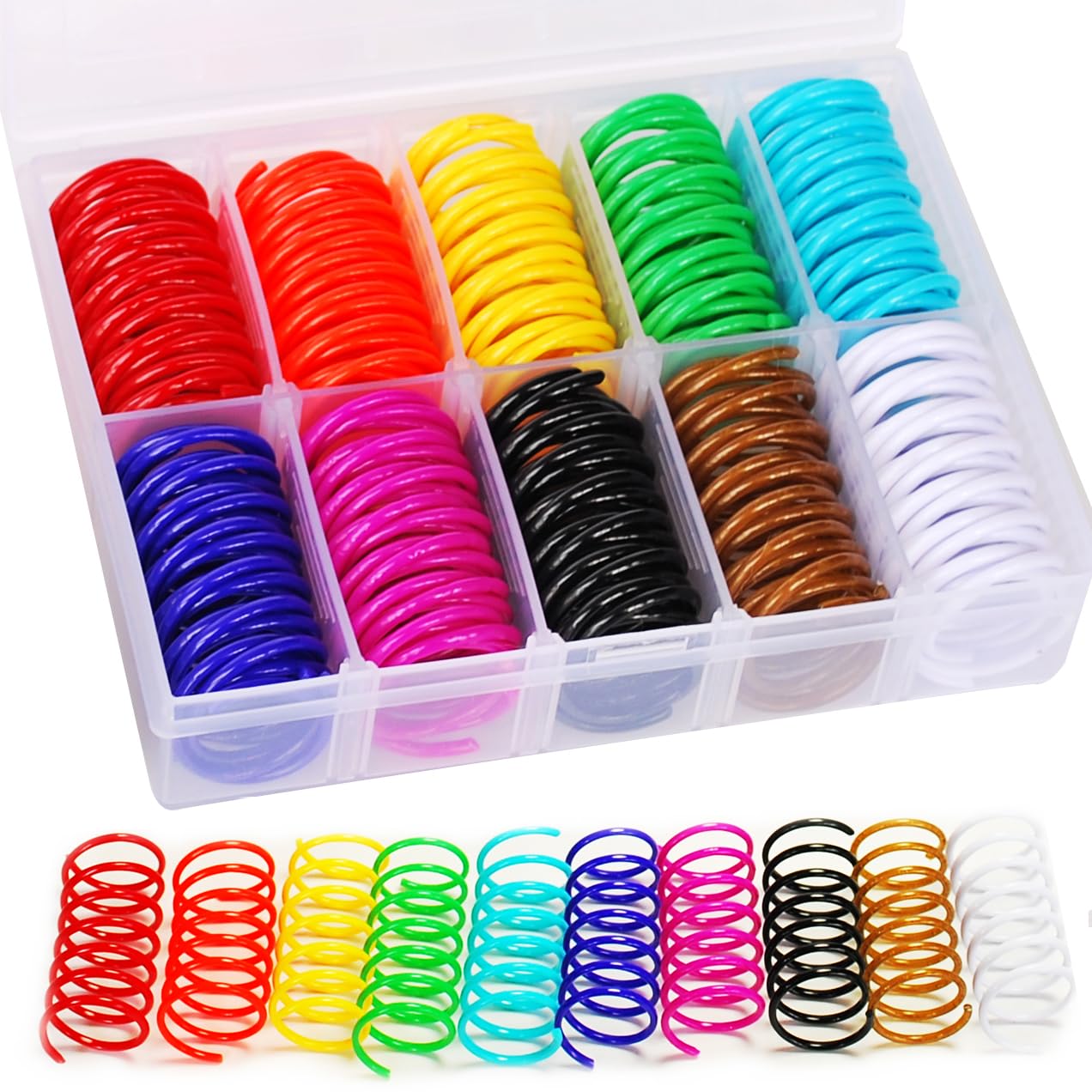 12PCS 12Colors Cat Spring Toys for Indoor Cats, Interactive Coil Springs for Self Play, Durable Heavy Plastic Cat Spiral Spring, Hunting, Biting, Swatting Creative Kitten Toy.