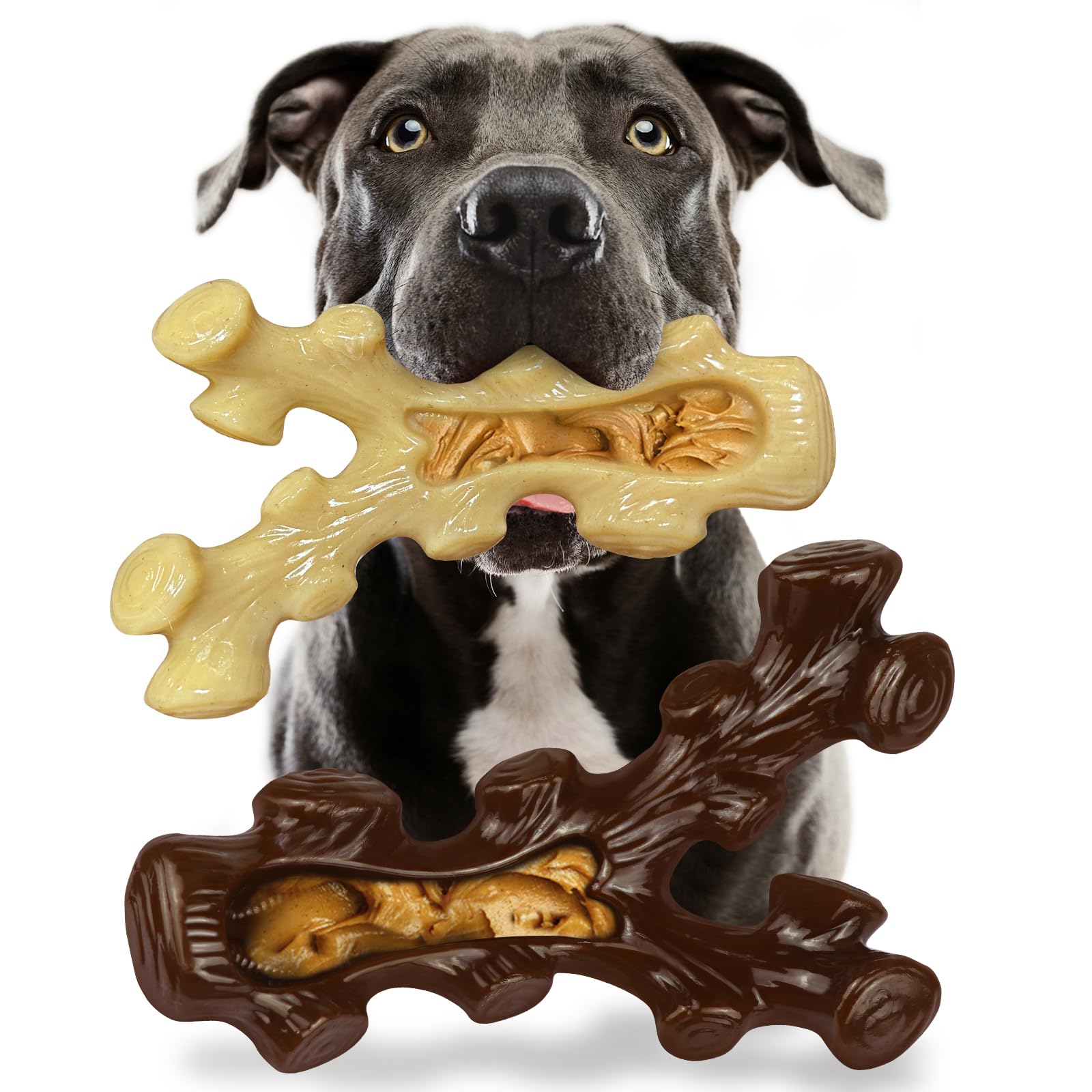 Kseroo Indestructible Dog Toys for Aggressive Chewers: Beef Flavored Hard Nylon Bone Chew Toys, Tough Dog Chew Toys for Large Dogs, Dog Toys to Keep Them Busy for Medium Large Breed (20-80 lbs), Red