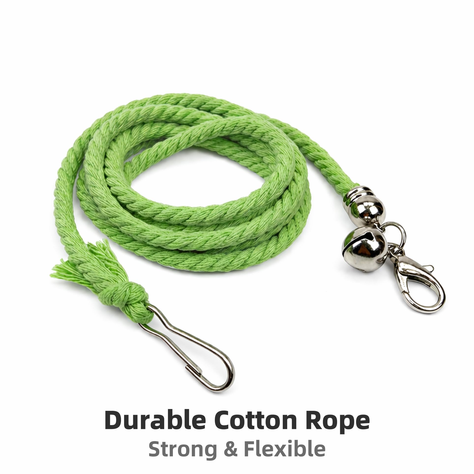5 Pack Cat Wand Replacement Strings – Interactive Cotton Rope Cat Toy with Clips & Bell for Indoor Cats