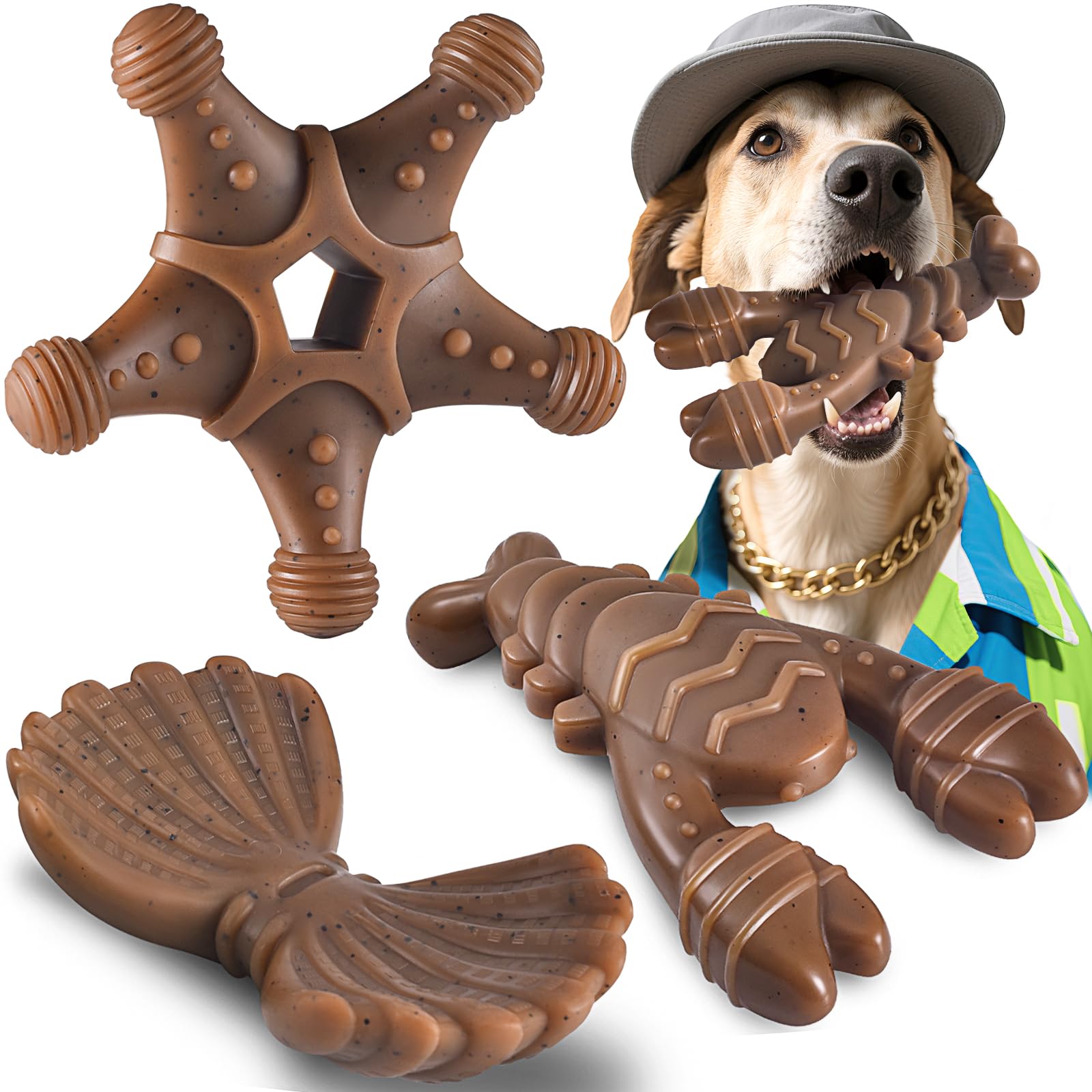 Jeefome Dog Toys for Aggressive Chewers - Tough,Indestructible Dog Chew Toys for Large, Medium,Small Breed to Keep Them Busy