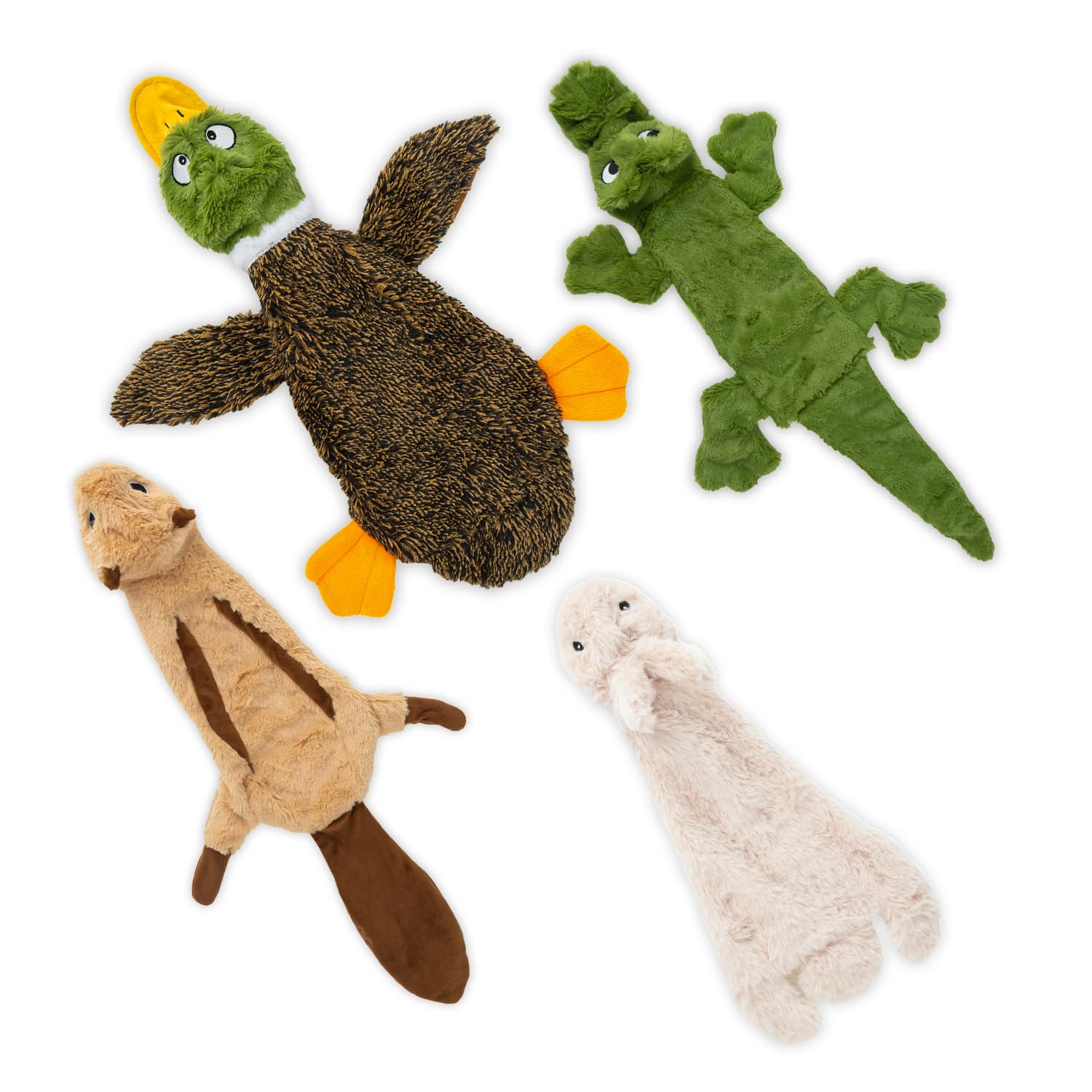 SHARLOVY Dog Squeaky Toy No Stuffing 6 Pack, Dog Toys Crinkle for Small Puppy, Durable Chew Plush Cute Animals Natural for Teething Pet