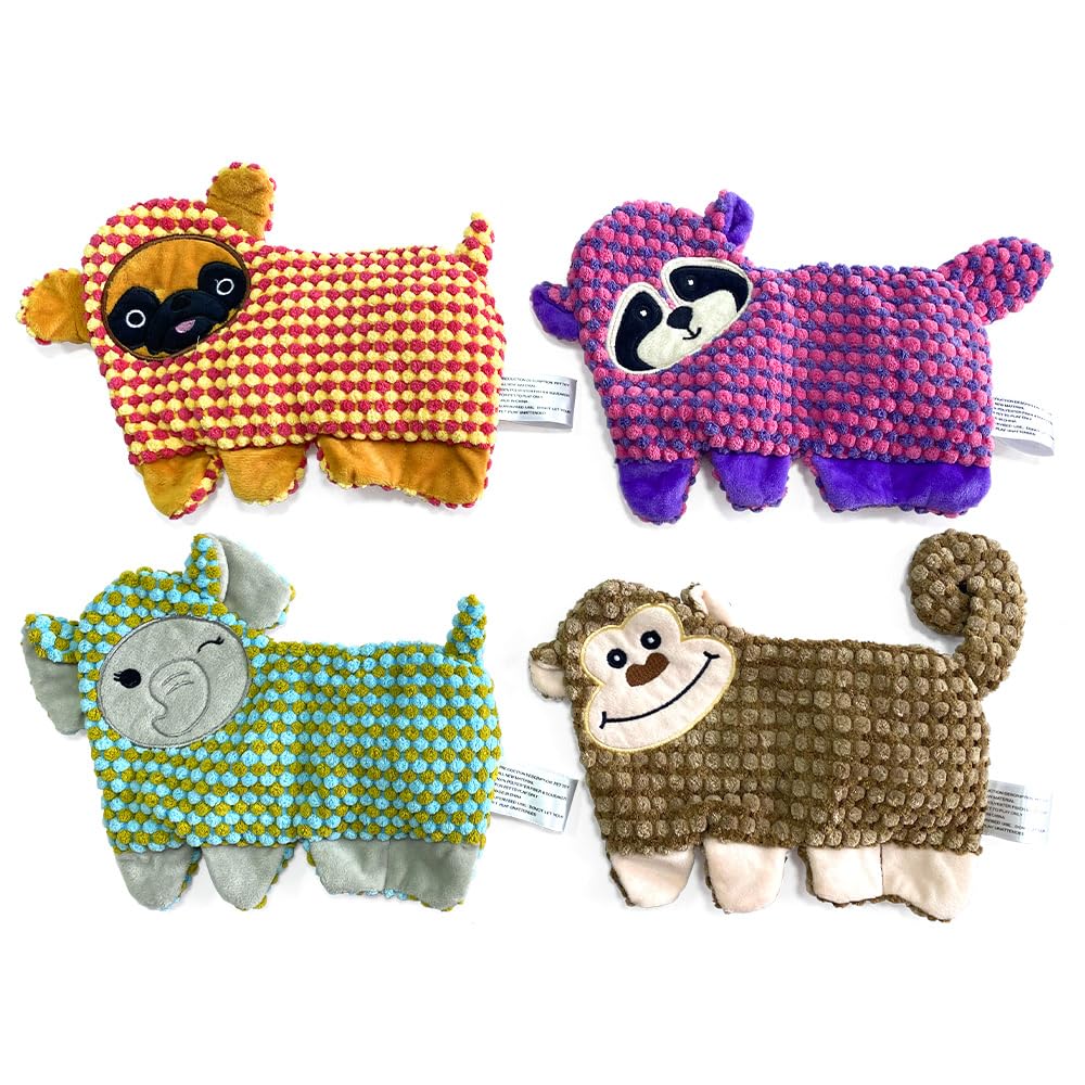 No Stuffing Dog Squeaky Toys, 8 Pack Cute Animal Durable Plush Interactive Teething Chew Toys, Pet Entertaining Toy for Puppy & Small Medium Breeds