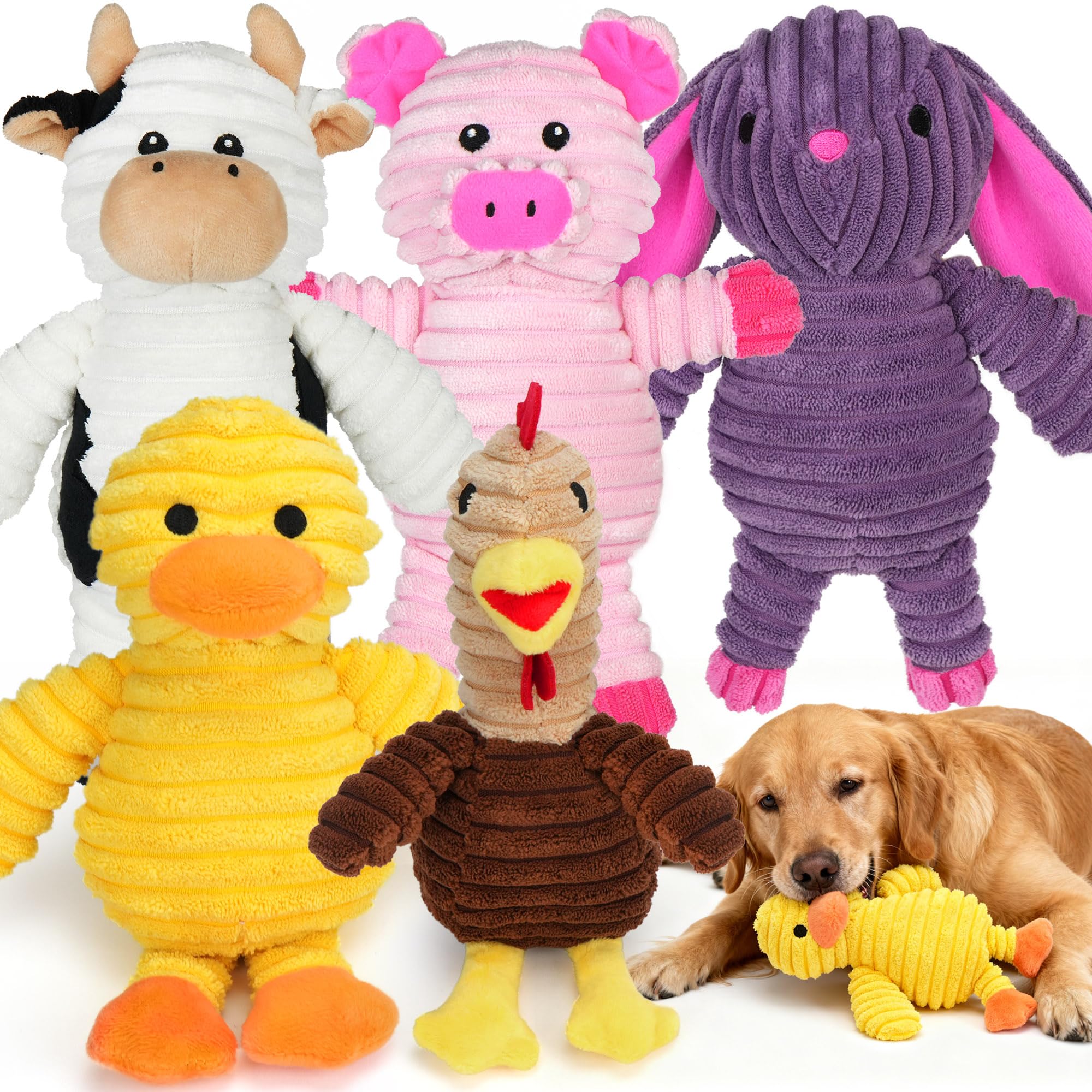 30 Pcs Dog Squeaky Toys, Cute Plush Small Dog Toys with Squeakers,Interactive Puppy Chew Toys for Small Medium Dogs Teething