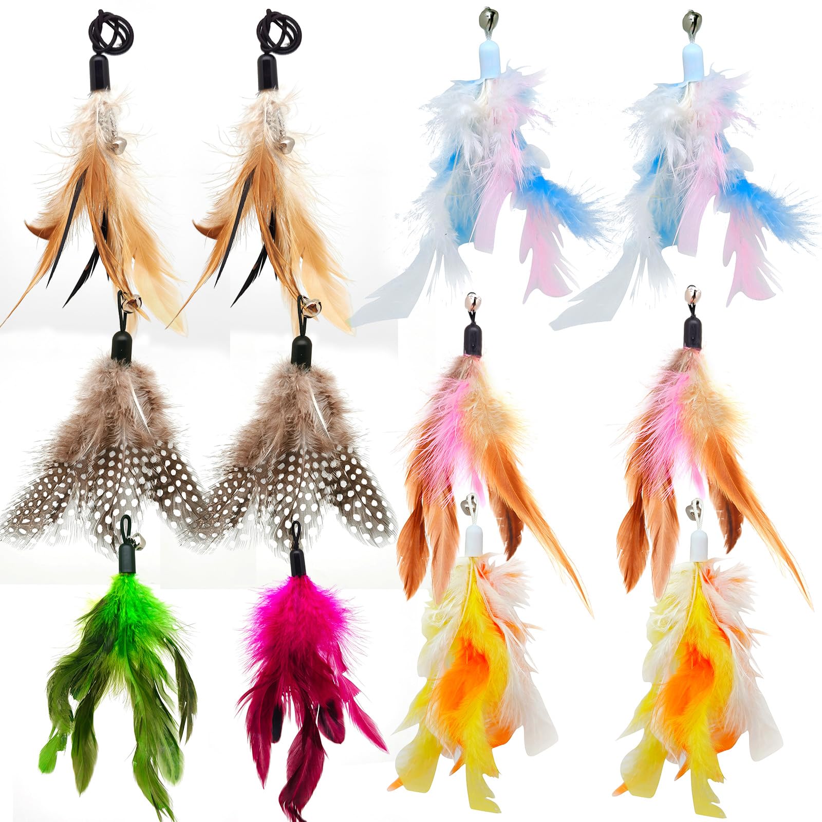 The Natural Pet Company Cat Toys Feather Refill 6 Pack - Add Life to Your Cat's Favorite Toy with This Interchangeable Feather Refill Multipack (As Photographed).