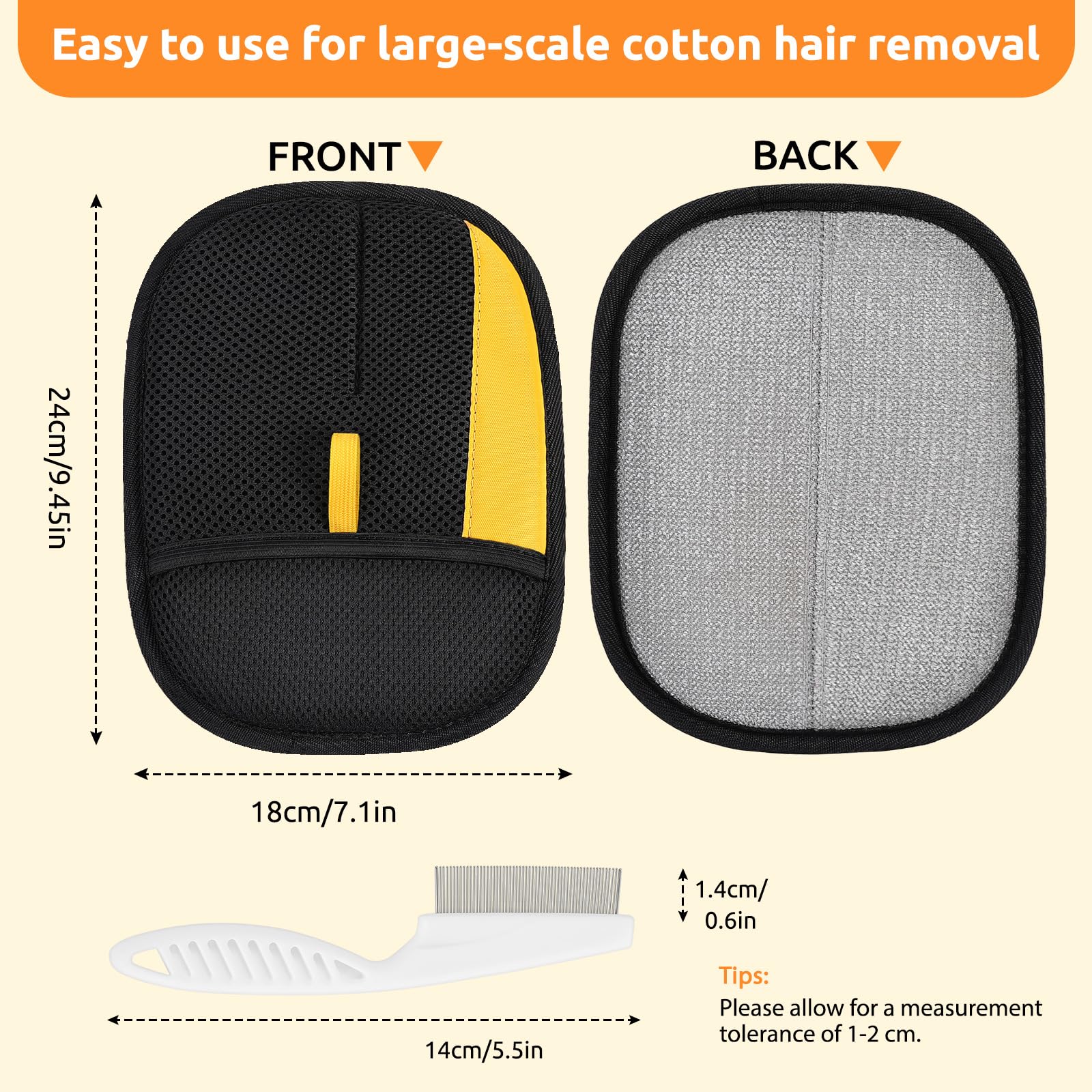 SAWMONG Pet Hair Removal Glove, 2Pcs Cat & Dog Reusable Pet Hair Remover Gloves New Upgrade, Grooming Pet Hair Remover Tool, Alternative to Lint Rollers