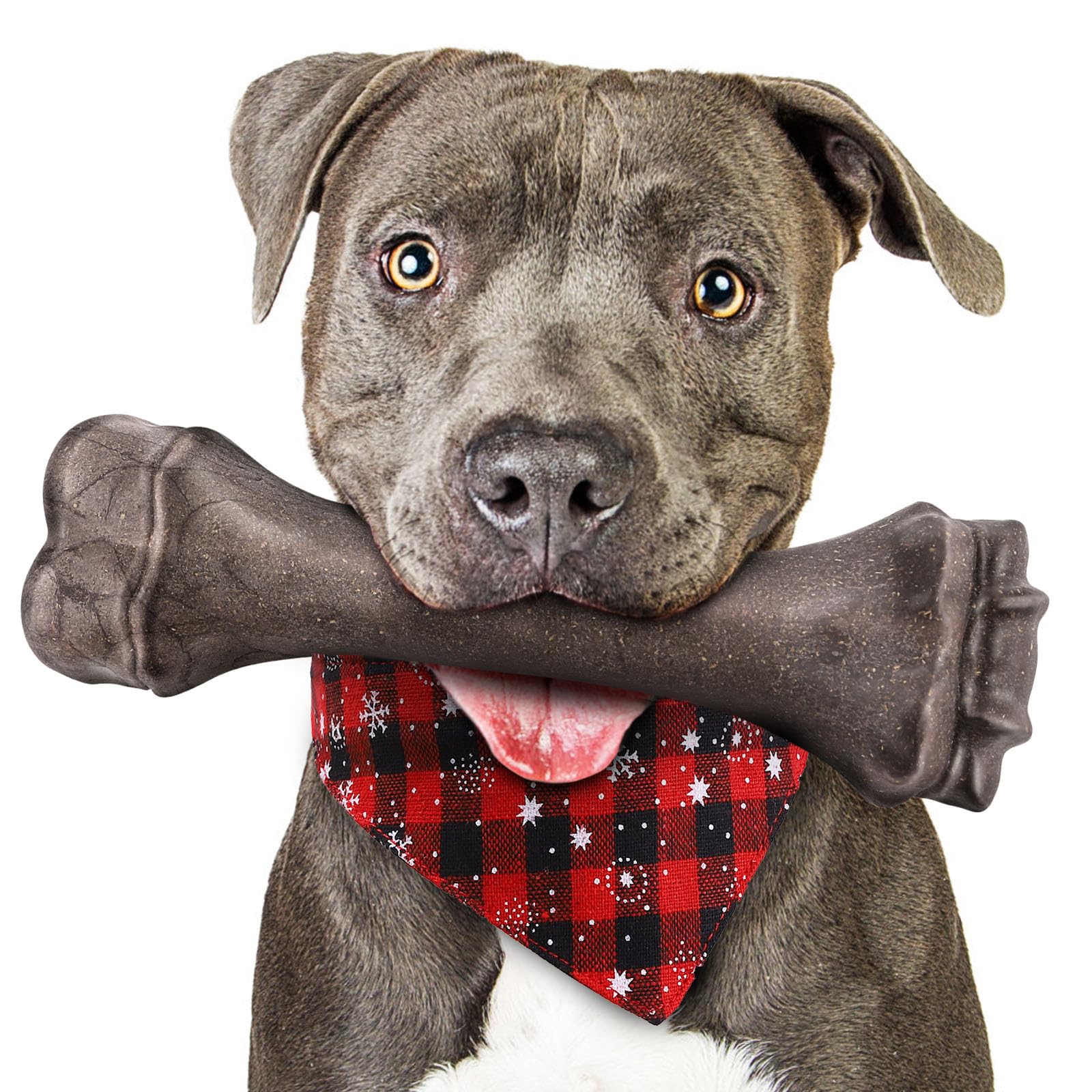 Kseroo Indestructible Dog Toys for Aggressive Chewers: Beef Flavored Hard Nylon Bone Chew Toys, Tough Dog Chew Toys for Large Dogs, Dog Toys to Keep Them Busy for Medium Large Breed (20-80 lbs), Red
