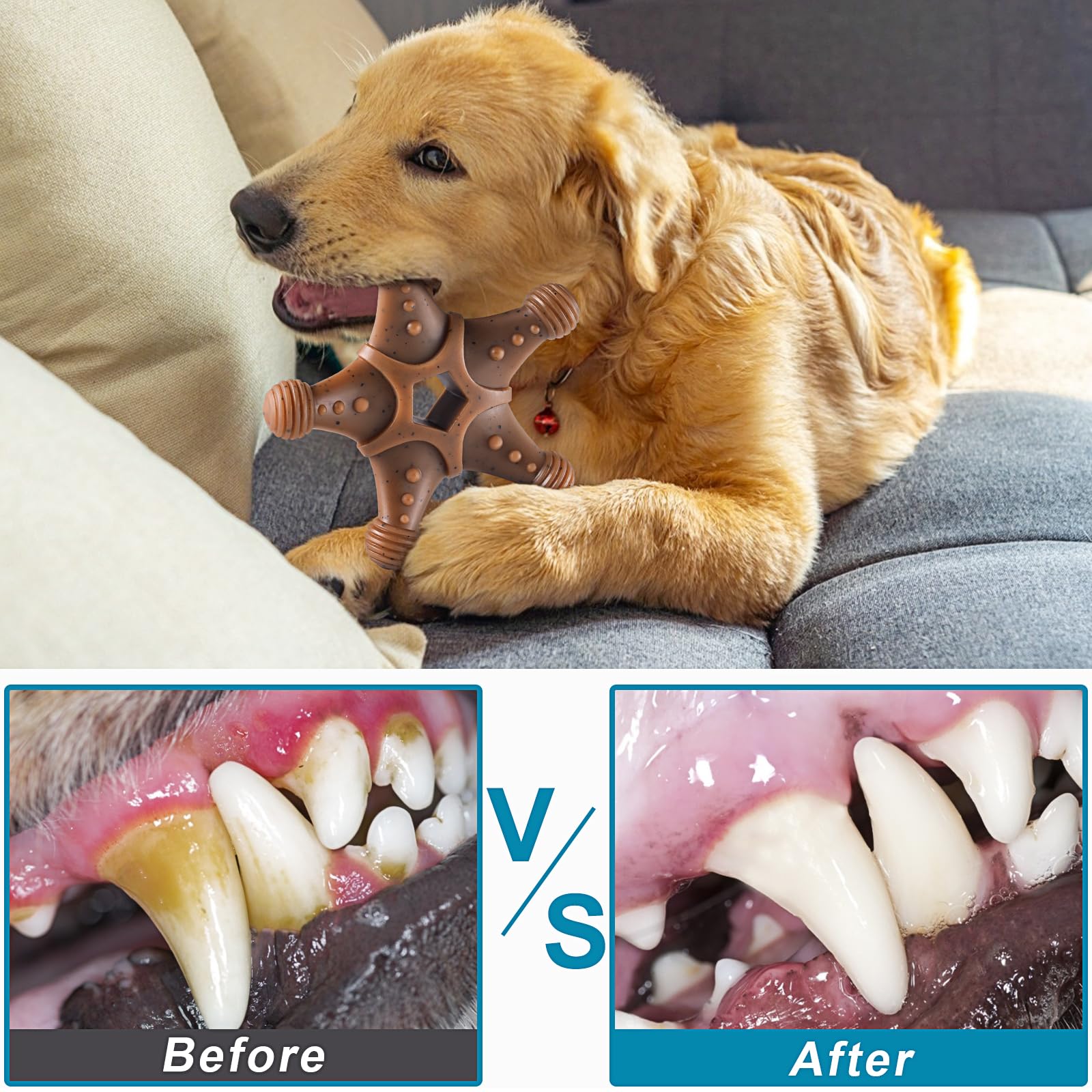 NEZIN Dog Toys for Aggressive Chewers, Indestructible Toys for Large Dogs, Dog Chew for Large Medium Small Breed, 3 Pack Super Chewer with Tough Nylon, Gift for Dogs