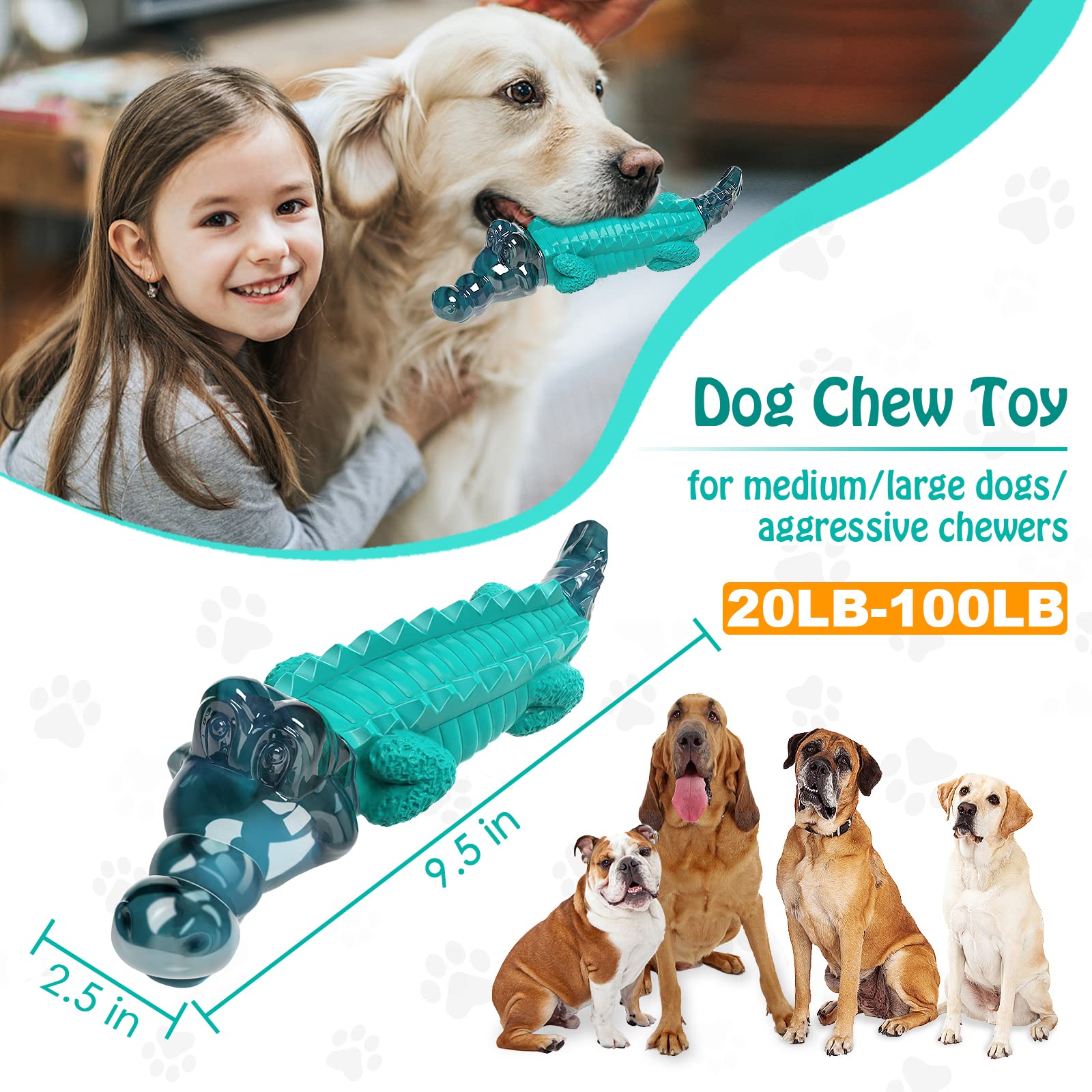 Jeefome Dog Toys for Aggressive Chewers - Tough,Indestructible Dog Chew Toys for Large, Medium,Small Breed to Keep Them Busy