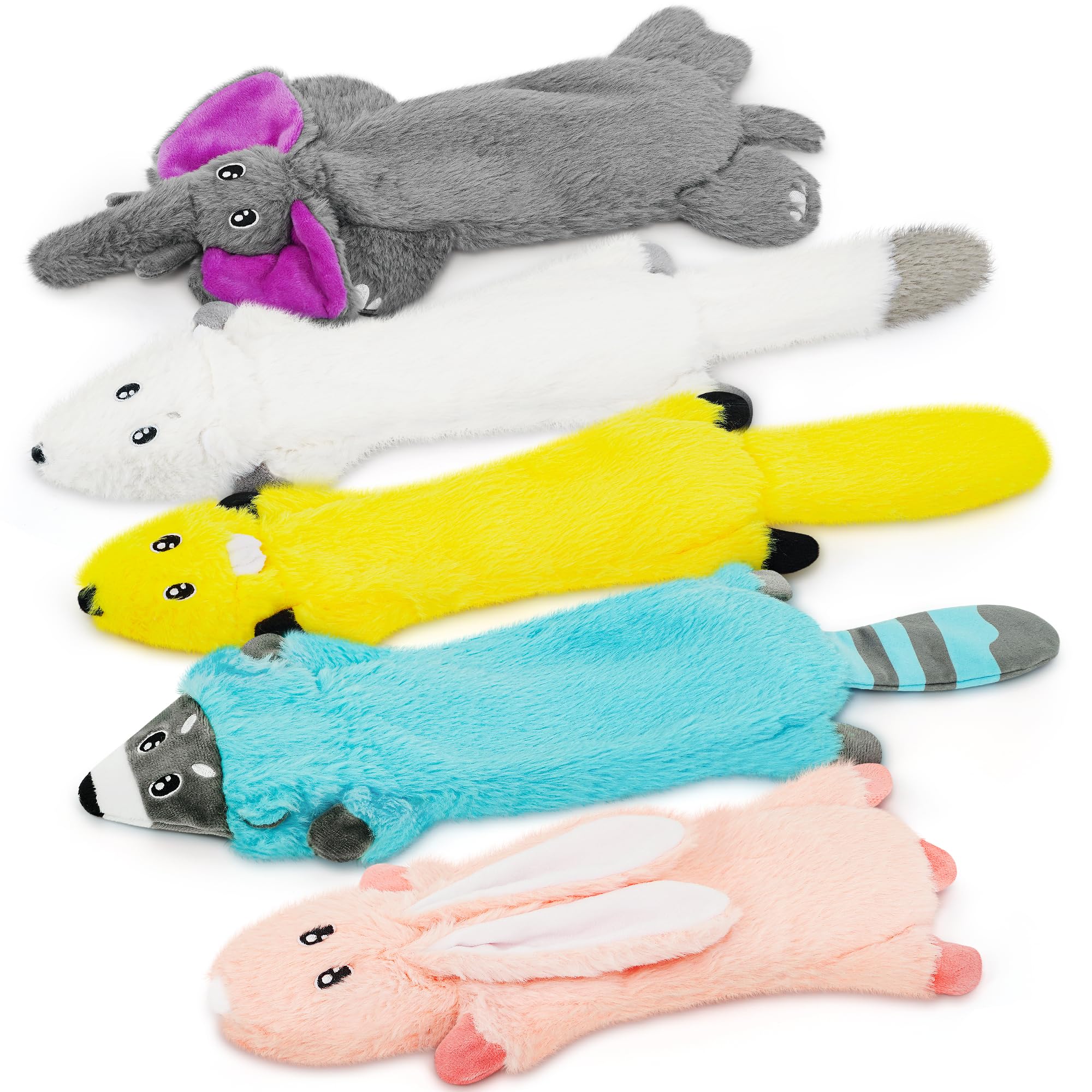 SHARLOVY Dog Squeaky Toy No Stuffing 6 Pack, Dog Toys Crinkle for Small Puppy, Durable Chew Plush Cute Animals Natural for Teething Pet