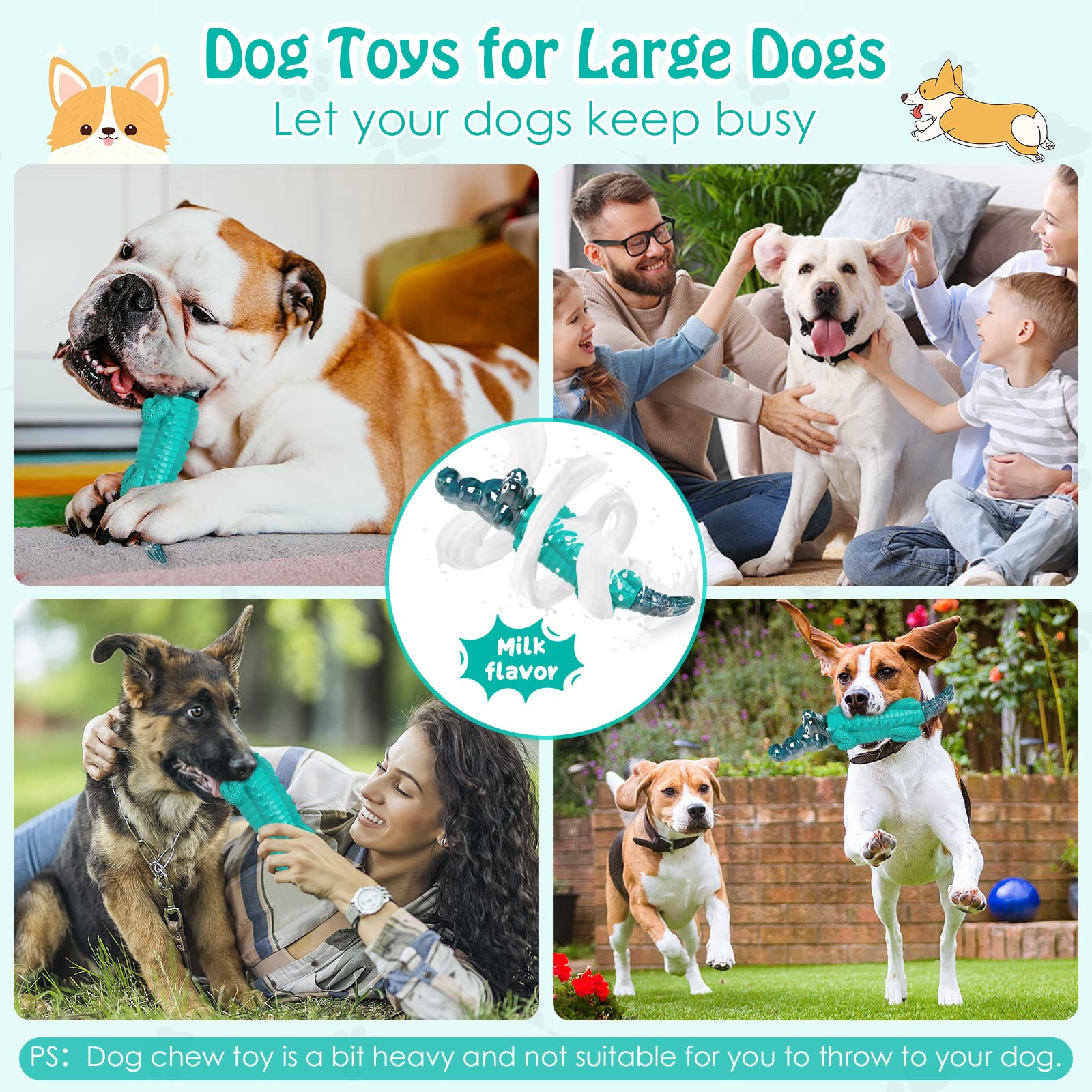 Jeefome Dog Toys for Aggressive Chewers - Tough,Indestructible Dog Chew Toys for Large, Medium,Small Breed to Keep Them Busy
