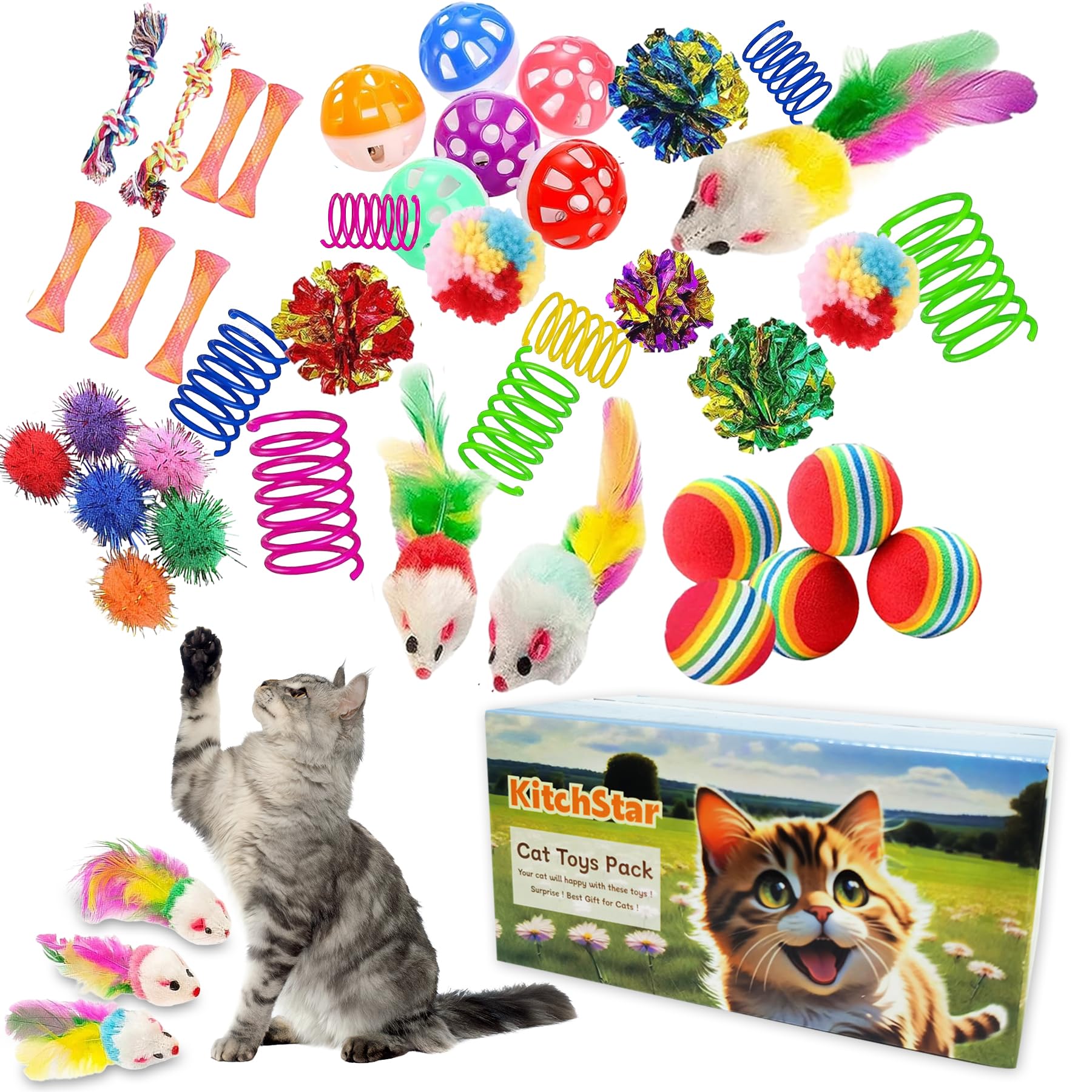 Fashion's Talk Cat Toys Variety Pack for Kitty 20 Pieces