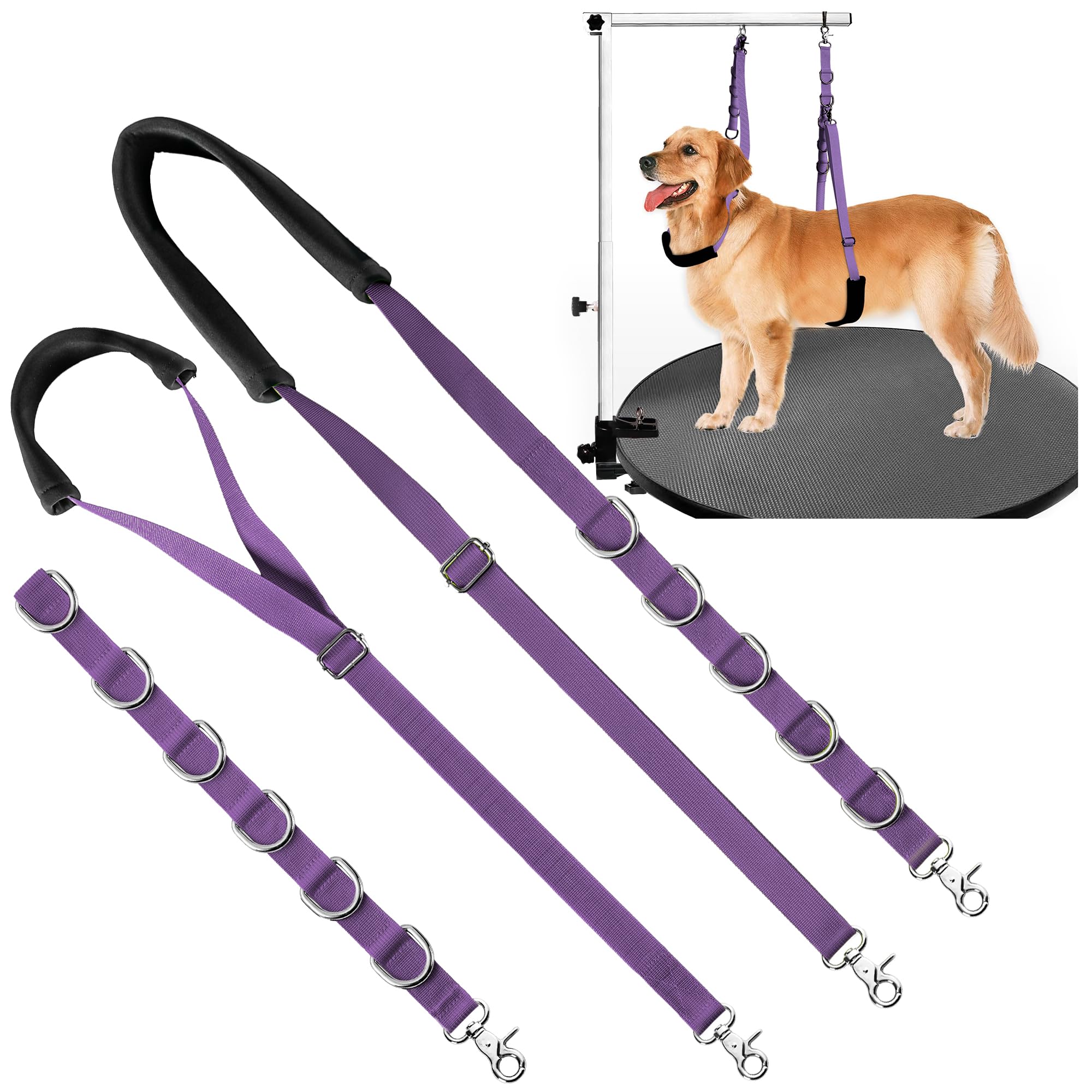 5 in 1 Premium Dog Grooming Scissors, Professional Dog Scissors for Grooming with Safety Round Tips, Lengnoyp Stainless Steel Thinning Shears, Pet Cat Shears for Grooming Kit
