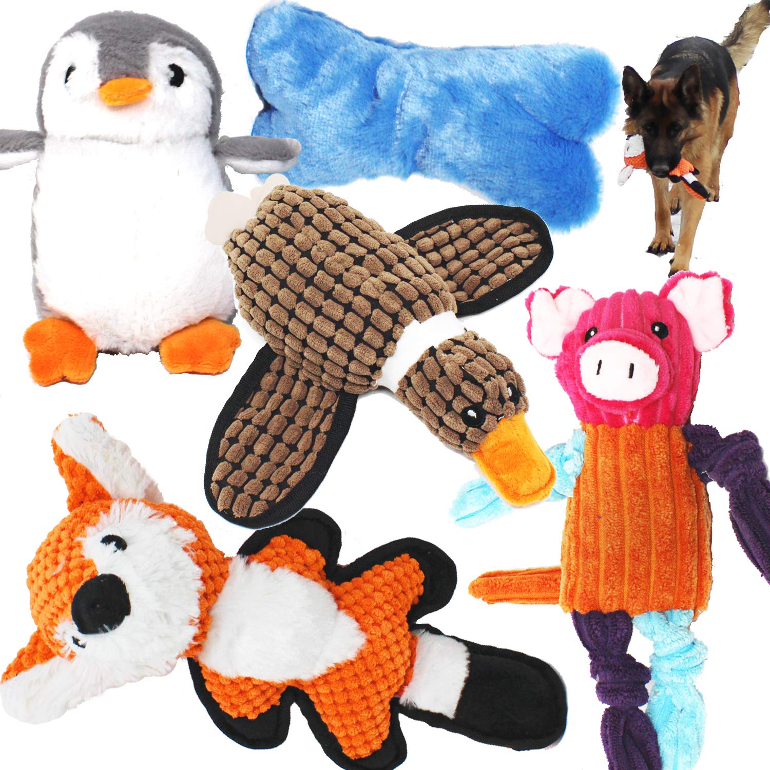 30 Pcs Dog Squeaky Toys, Cute Plush Small Dog Toys with Squeakers,Interactive Puppy Chew Toys for Small Medium Dogs Teething