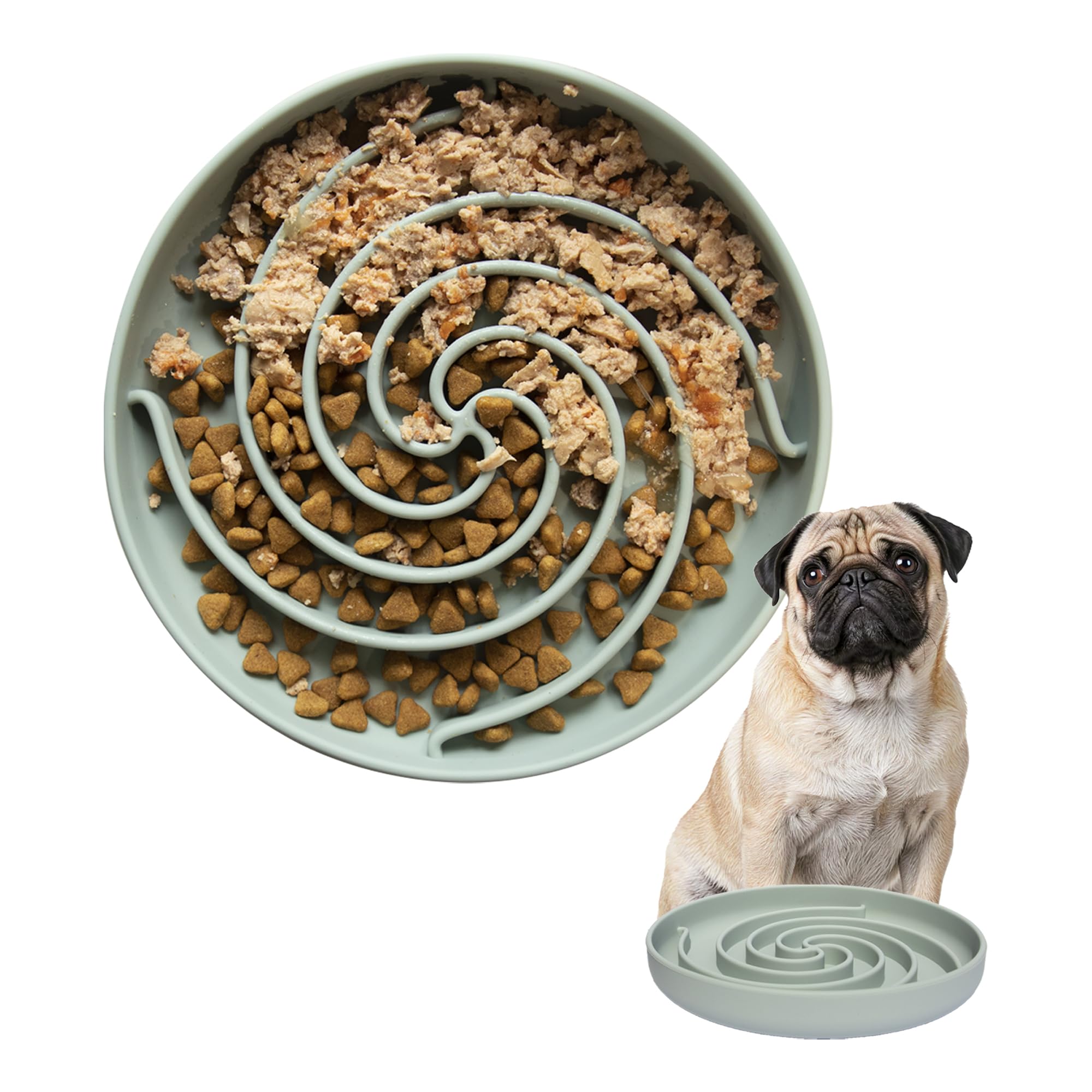 Dog Water Bowl No Spill 70oz/2L Large Capacity Dispenser Non Slip No Splash Bowl Pet Slow Feeder No Drip Dog Water Bowl on Vehicle Slow Water Bowl for Dogs and Cats