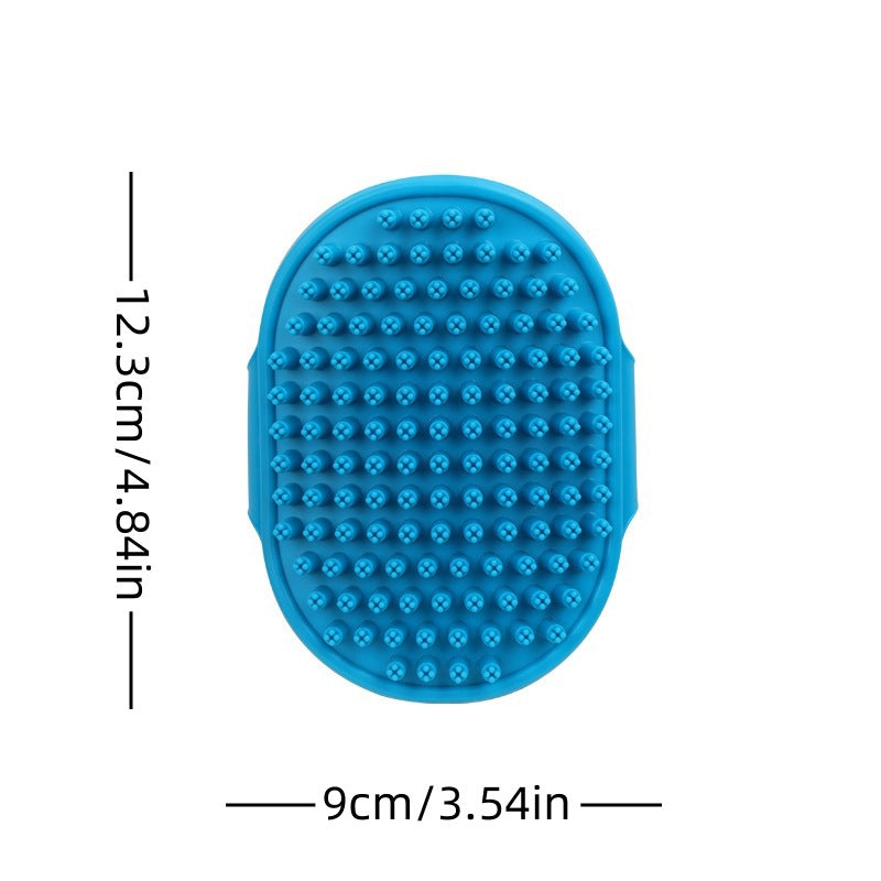 Silicone Pet Bath Brush, Grooming & Massage Brush for Dogs & Cats, Soft Bristles Shampoo Brush for Shedding, Bathing & Hair Removal, 4 Colors Available