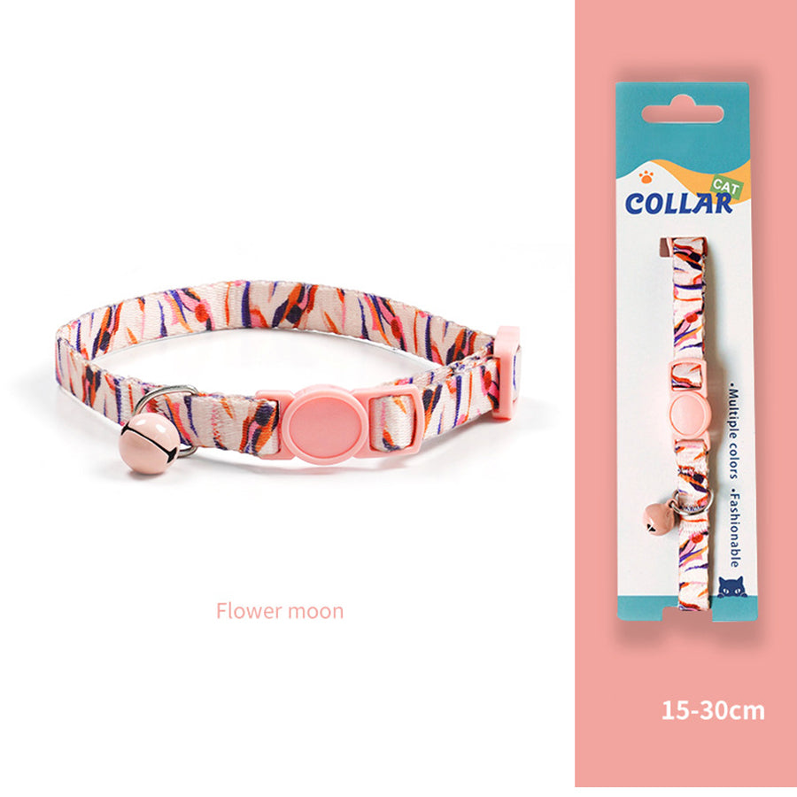 Breakaway Cat Collar with Bell, 10-20cm Adjustable Safety Kitten Collar, Lightweight 10g Cute Printed Cat Collar for Cats