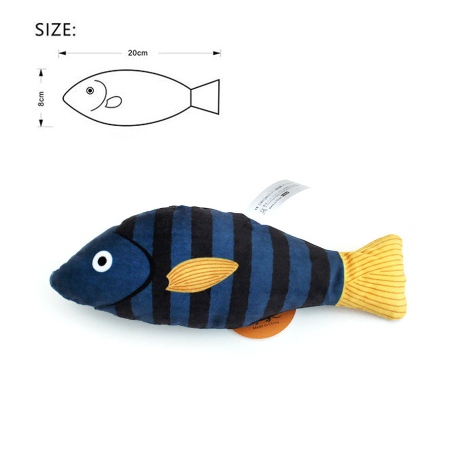 Catnip Fish Toy for Cats, Interactive Plush Kicker Toy with Crinkle Sound, Durable Chew Toy for Boredom Relief & Teeth Cleaning, Washable Simulation Fish Pillow for Indoor Cats Kitten