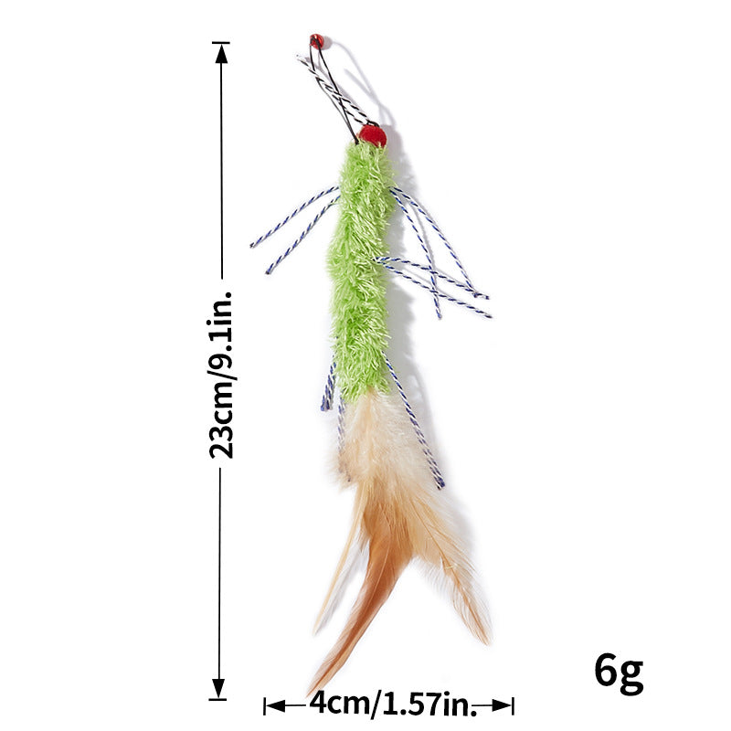 Interactive Feather Cat Teaser Refill Set - Assorted Insect & Bug Replacement Heads for Cat Wand Toys, Interactive Play for Kittens & Adult Cats