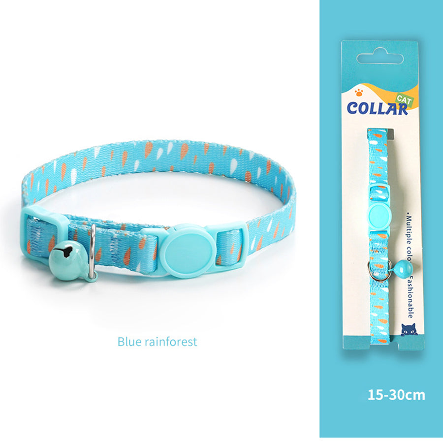 Breakaway Cat Collar with Bell, 10-20cm Adjustable Safety Kitten Collar, Lightweight 10g Cute Printed Cat Collar for Cats