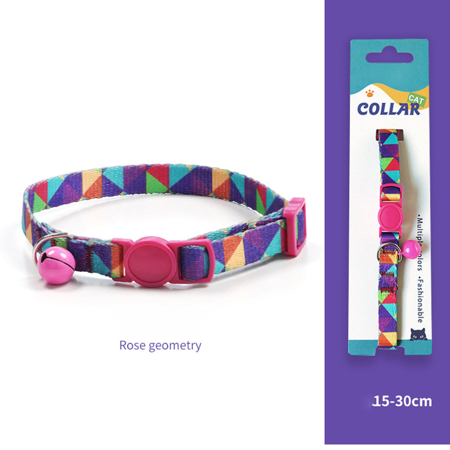 Breakaway Cat Collar with Bell, 10-20cm Adjustable Safety Kitten Collar, Lightweight 10g Cute Printed Cat Collar for Cats
