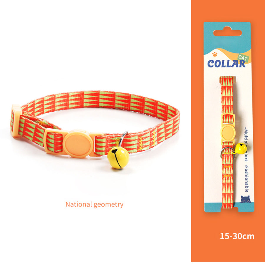 Breakaway Cat Collar with Bell, 10-20cm Adjustable Safety Kitten Collar, Lightweight 10g Cute Printed Cat Collar for Cats