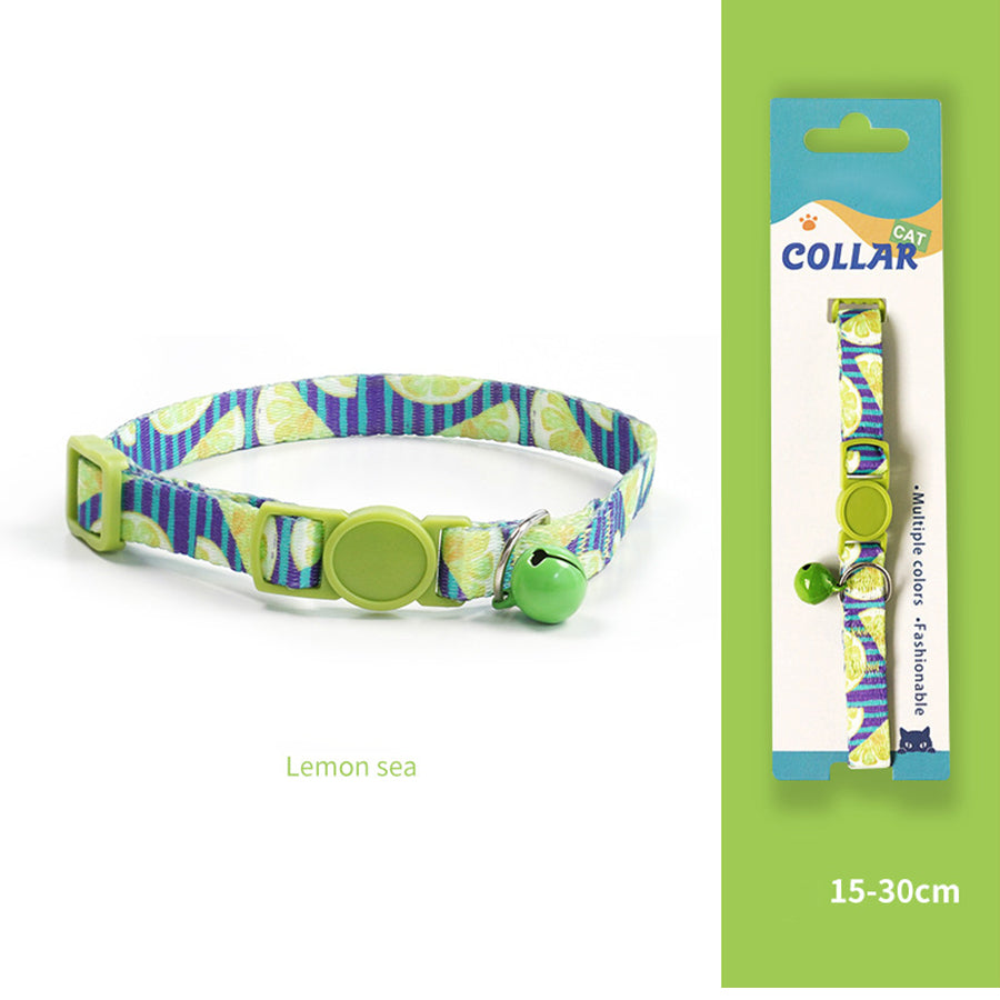 Breakaway Cat Collar with Bell, 10-20cm Adjustable Safety Kitten Collar, Lightweight 10g Cute Printed Cat Collar for Cats