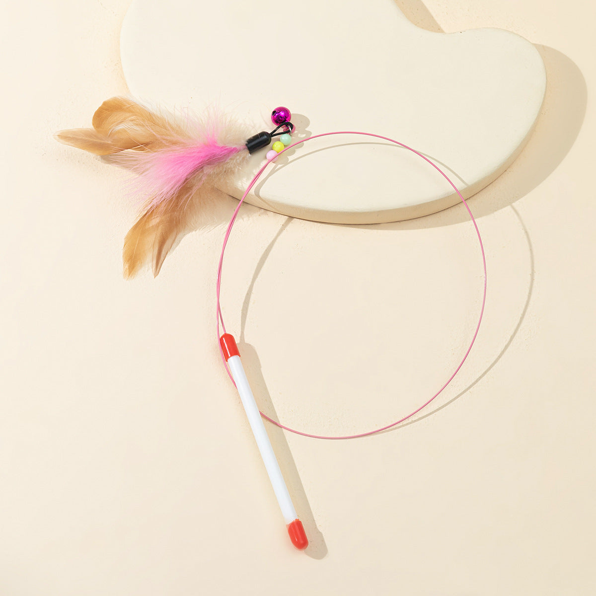 37.4" Durable Steel Wire Cat Teaser Wand | Interactive Feather/Mouse Cat Toy with Bell