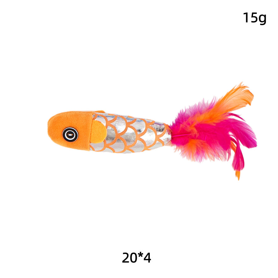 Colorful Plush Fish Cat Toy with Catnip & Squeaker - Interactive Kitten Teething & Play Toy