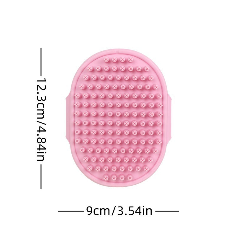 Silicone Pet Bath Brush, Grooming & Massage Brush for Dogs & Cats, Soft Bristles Shampoo Brush for Shedding, Bathing & Hair Removal, 4 Colors Available
