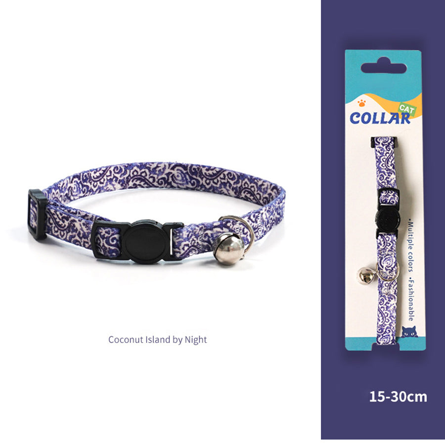 Breakaway Cat Collar with Bell, 10-20cm Adjustable Safety Kitten Collar, Lightweight 10g Cute Printed Cat Collar for Cats