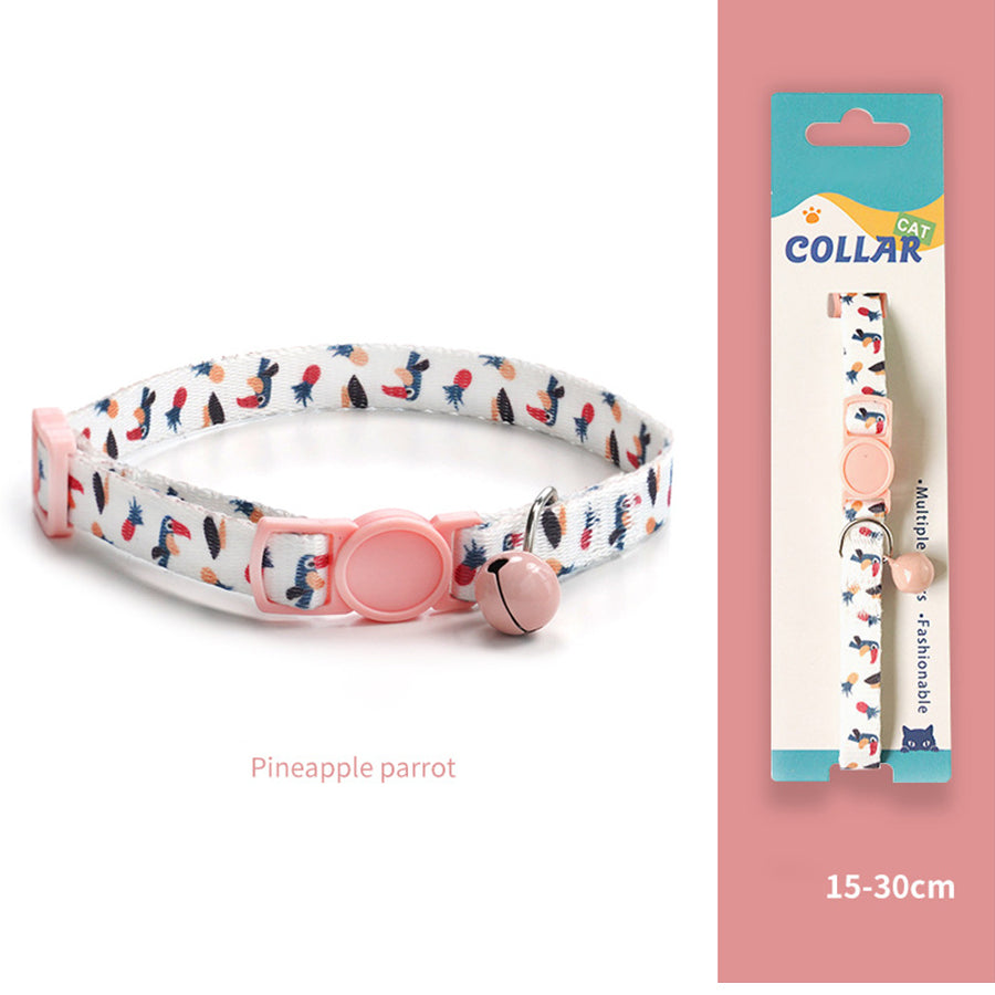 Breakaway Cat Collar with Bell, 10-20cm Adjustable Safety Kitten Collar, Lightweight 10g Cute Printed Cat Collar for Cats