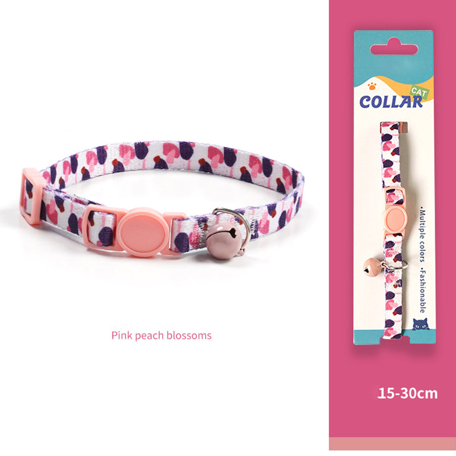Breakaway Cat Collar with Bell, 10-20cm Adjustable Safety Kitten Collar, Lightweight 10g Cute Printed Cat Collar for Cats