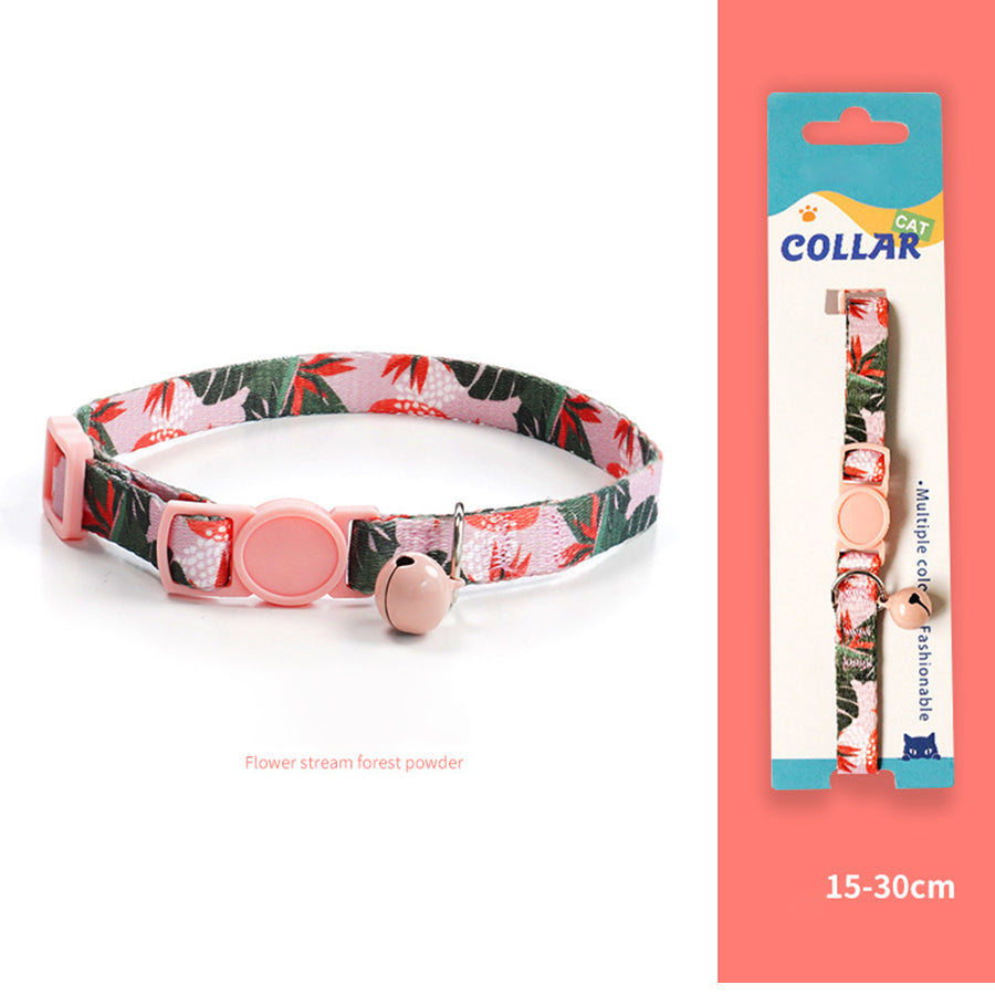 Breakaway Cat Collar with Bell, 10-20cm Adjustable Safety Kitten Collar, Lightweight 10g Cute Printed Cat Collar for Cats