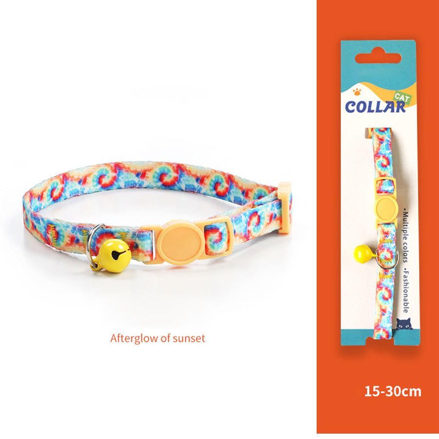 Breakaway Cat Collar with Bell, 10-20cm Adjustable Safety Kitten Collar, Lightweight 10g Cute Printed Cat Collar for Cats