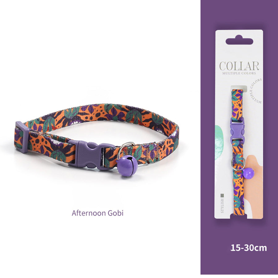 Breakaway Cat Collar with Bell, 10-20cm Adjustable Safety Kitten Collar, Lightweight 10g Cute Printed Cat Collar for Cats