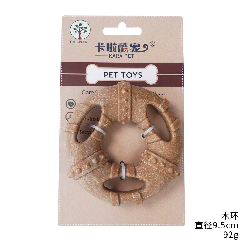 fufupet Wooden Plastic Dog Chew Toys, Durable Teeth Cleaning Puppy Bones for Small Medium Dogs, Safe PP Wood Powder Pet Toys for Aggressive Chewers