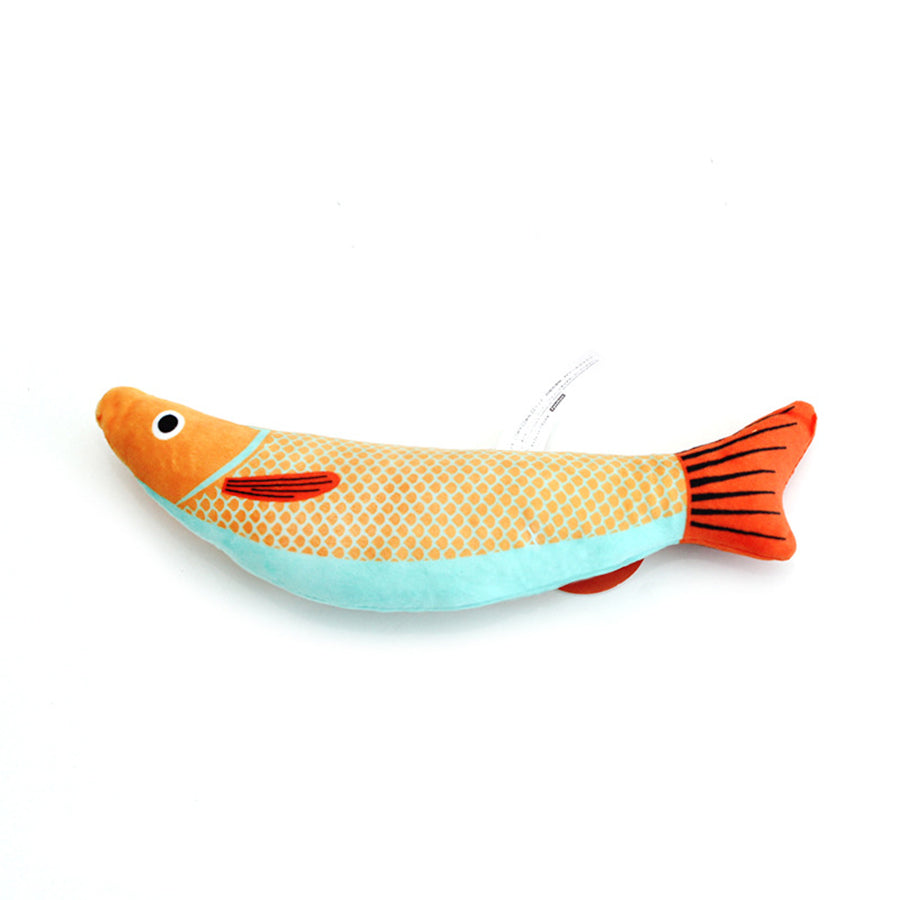 Catnip Fish Toy for Cats, Interactive Plush Kicker Toy with Crinkle Sound, Durable Chew Toy for Boredom Relief & Teeth Cleaning, Washable Simulation Fish Pillow for Indoor Cats Kitten