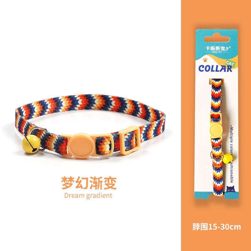 Breakaway Cat Collar with Bell, 10-20cm Adjustable Safety Kitten Collar, Lightweight 10g Cute Printed Cat Collar for Cats