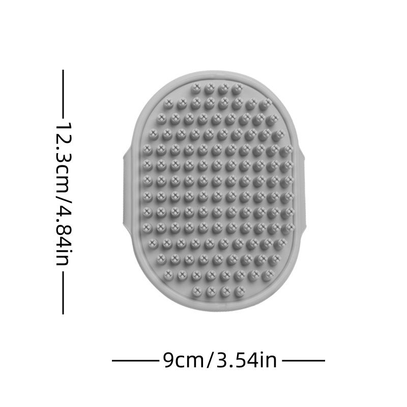 Silicone Pet Bath Brush, Grooming & Massage Brush for Dogs & Cats, Soft Bristles Shampoo Brush for Shedding, Bathing & Hair Removal, 4 Colors Available