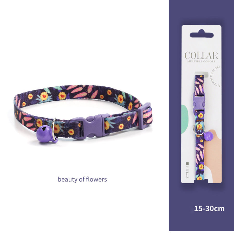 Breakaway Cat Collar with Bell, 10-20cm Adjustable Safety Kitten Collar, Lightweight 10g Cute Printed Cat Collar for Cats