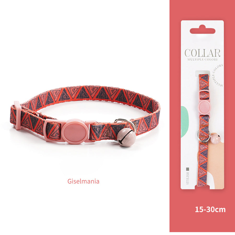 Breakaway Cat Collar with Bell, 10-20cm Adjustable Safety Kitten Collar, Lightweight 10g Cute Printed Cat Collar for Cats
