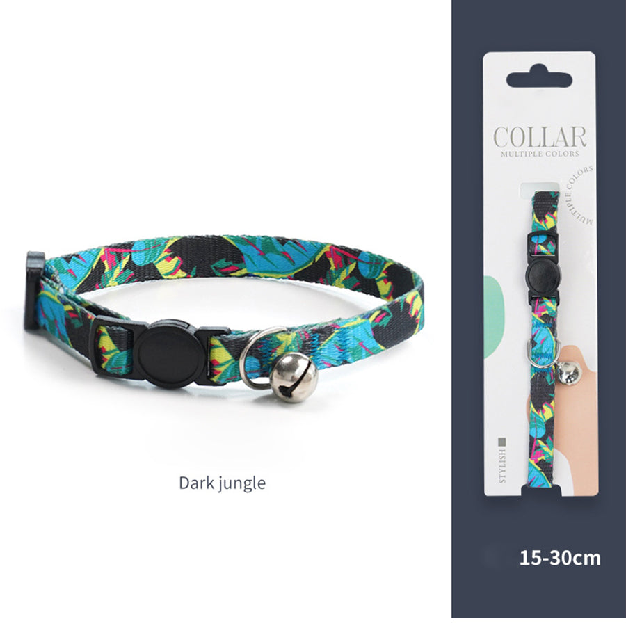 Breakaway Cat Collar with Bell, 10-20cm Adjustable Safety Kitten Collar, Lightweight 10g Cute Printed Cat Collar for Cats